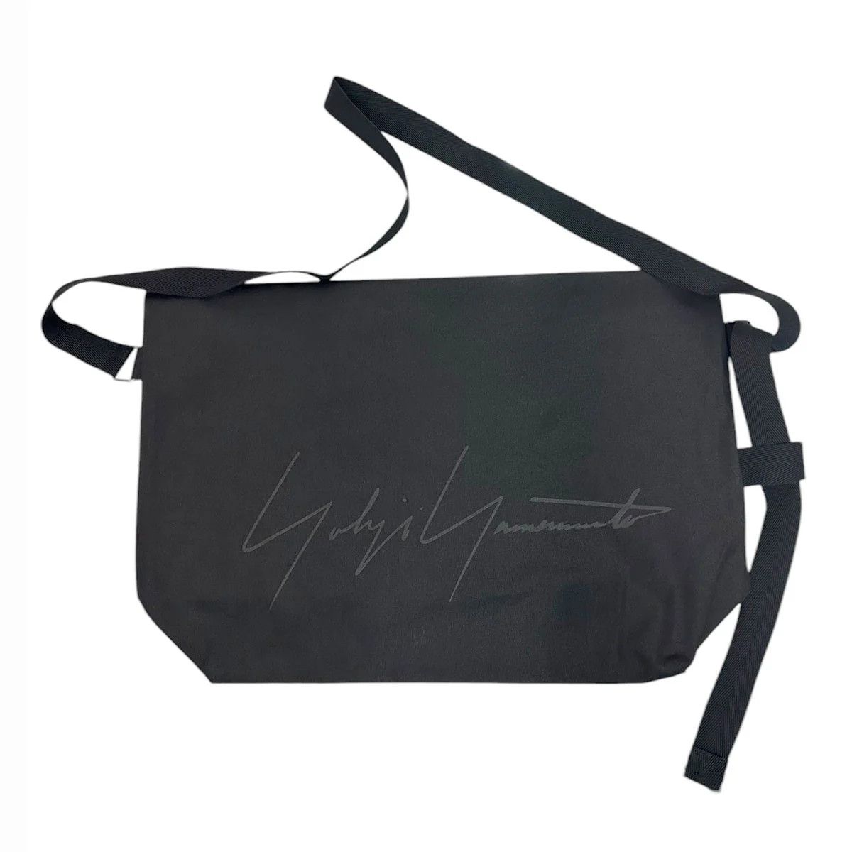 YOHJI YAMAMOTO SIGNATURE LOGO CANVAS TOTE BAG
