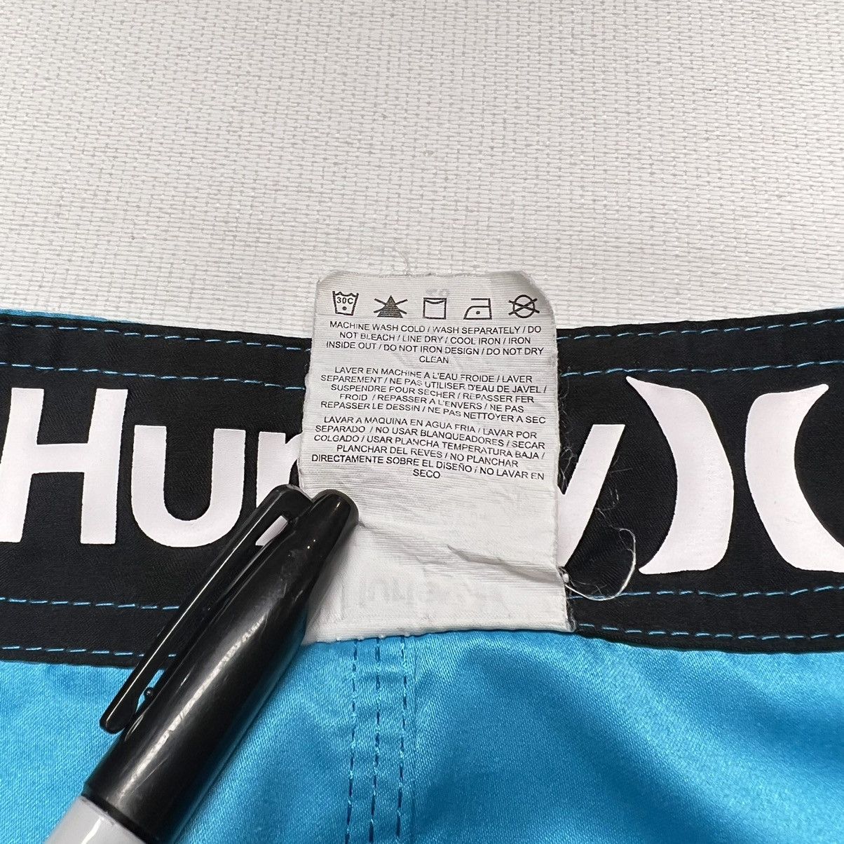 Hurley Hurley Swim Shorts Blue Board Trunks Pocket Beach Pool Logo Size US 29 - 10 Thumbnail
