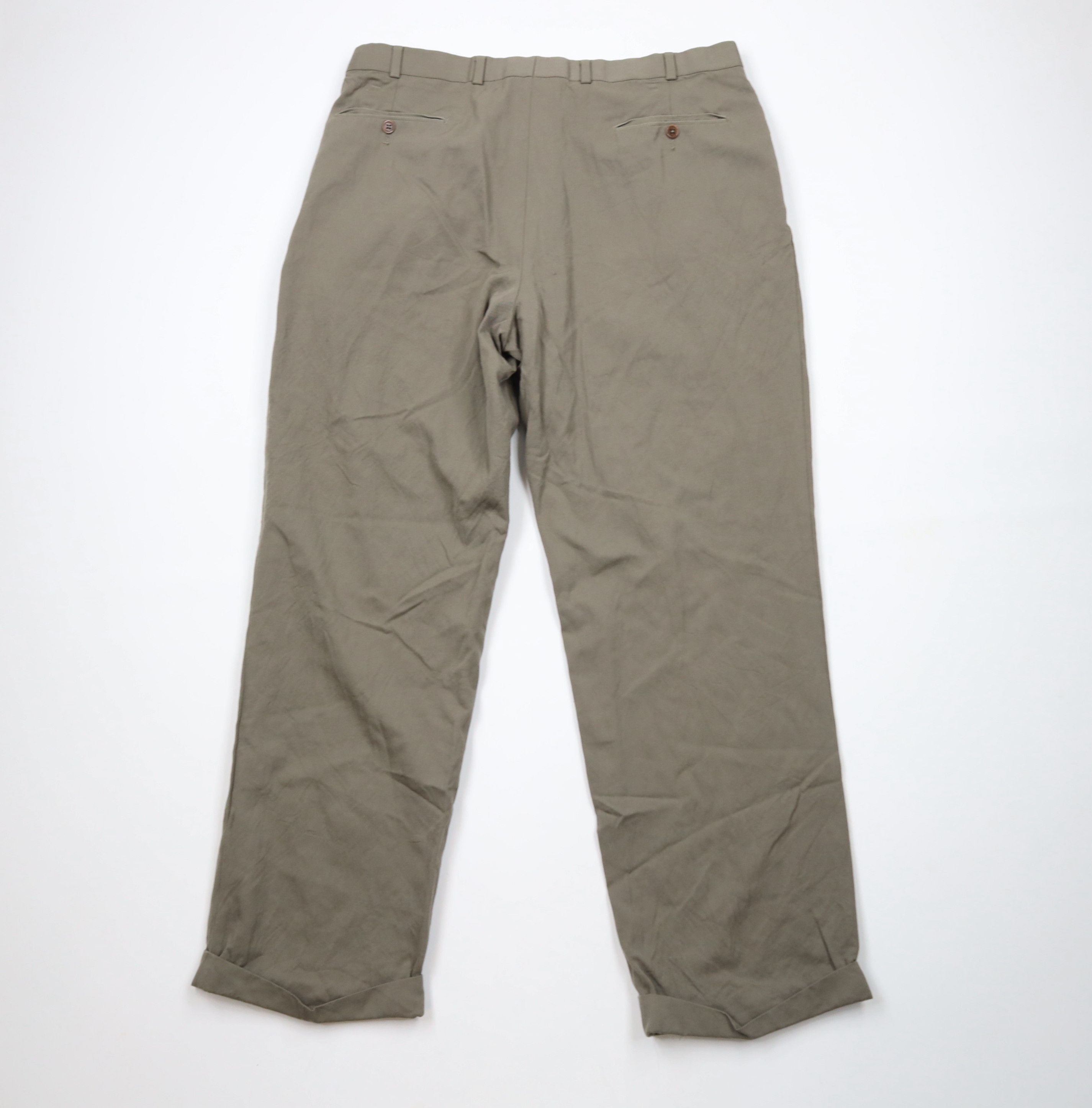 Brooks Brothers × Vintage Vintage 90s Brooks Brothers Wool Chino Pants Greenish Gray Size US 36 / EU 52 - 9 Thumbnail