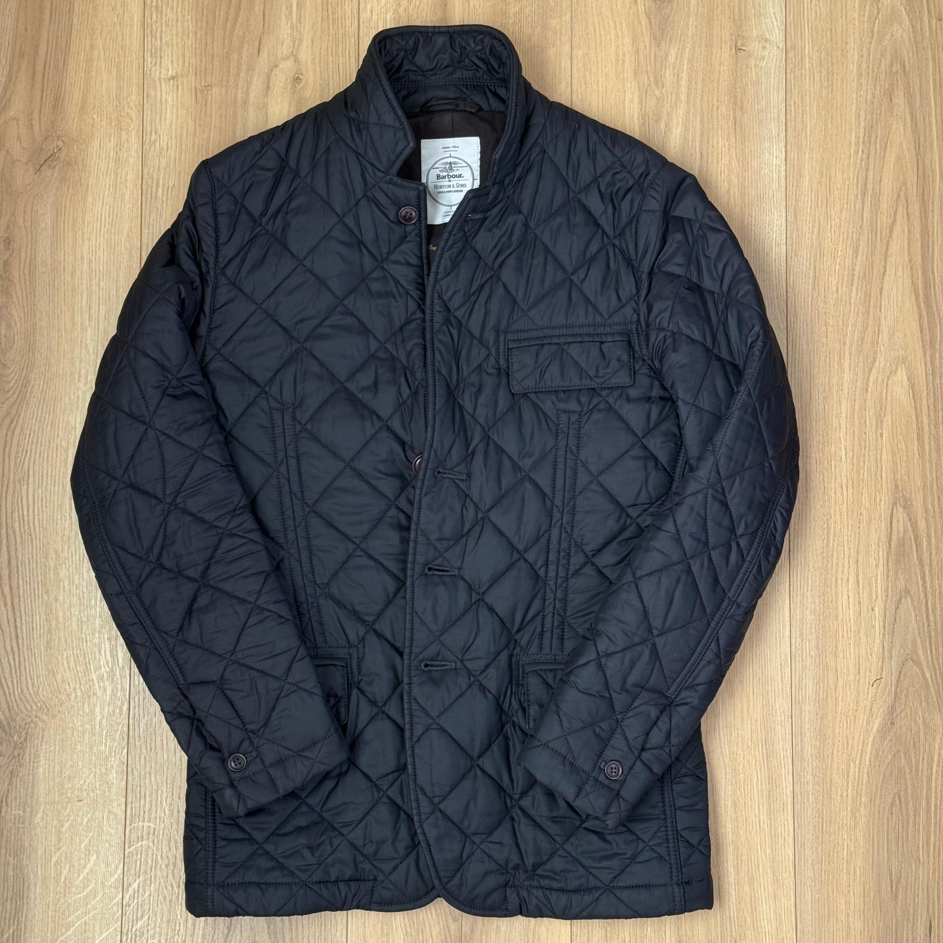 Barbour RARE Barbour x Norton & Sons Savile Row Quilted Blazer Navy Size US M / EU 48-50 / 2 - 2 Thumbnail