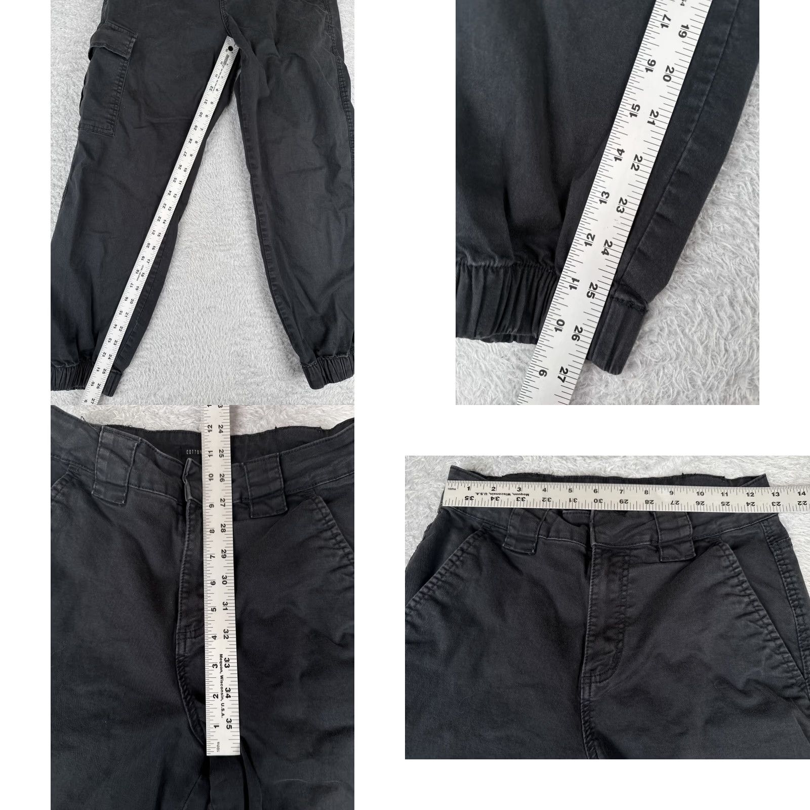 Cotton On Cotton On Women's Cargo Jogger Pants Black Tapered Stretch Denim 4 Utility Casual Size 27" / US 4 / IT 40 - 8 Thumbnail