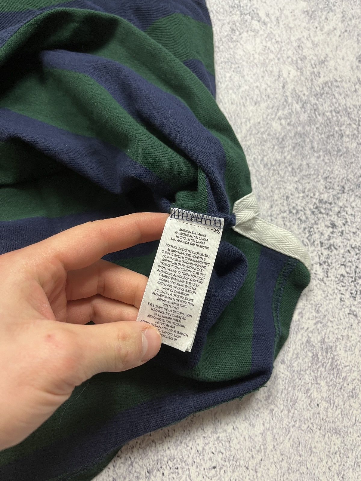 Polo Ralph Lauren × Ralph Lauren Polo Ralph Lauren Striped Rugby Polo Shirt RLPC Big Logo Y2K Size US L / EU 52-54 / 3 - 12 Thumbnail
