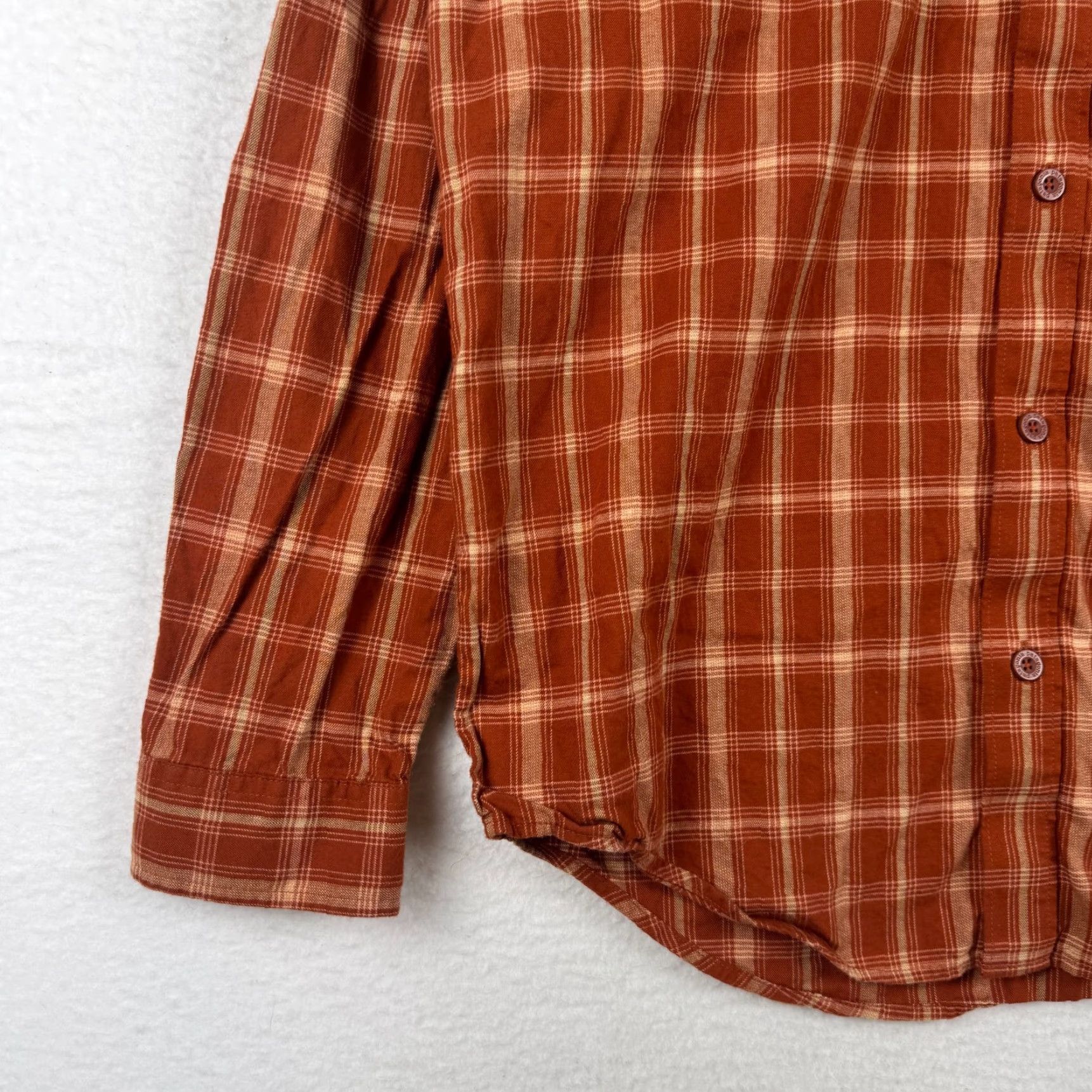 Patagonia Patagonia Men's Medium Red Orange Plaid Long Sleeve Button-Up Organic Cotton Shirt Size US M / EU 48-50 / 2 - 2 Thumbnail