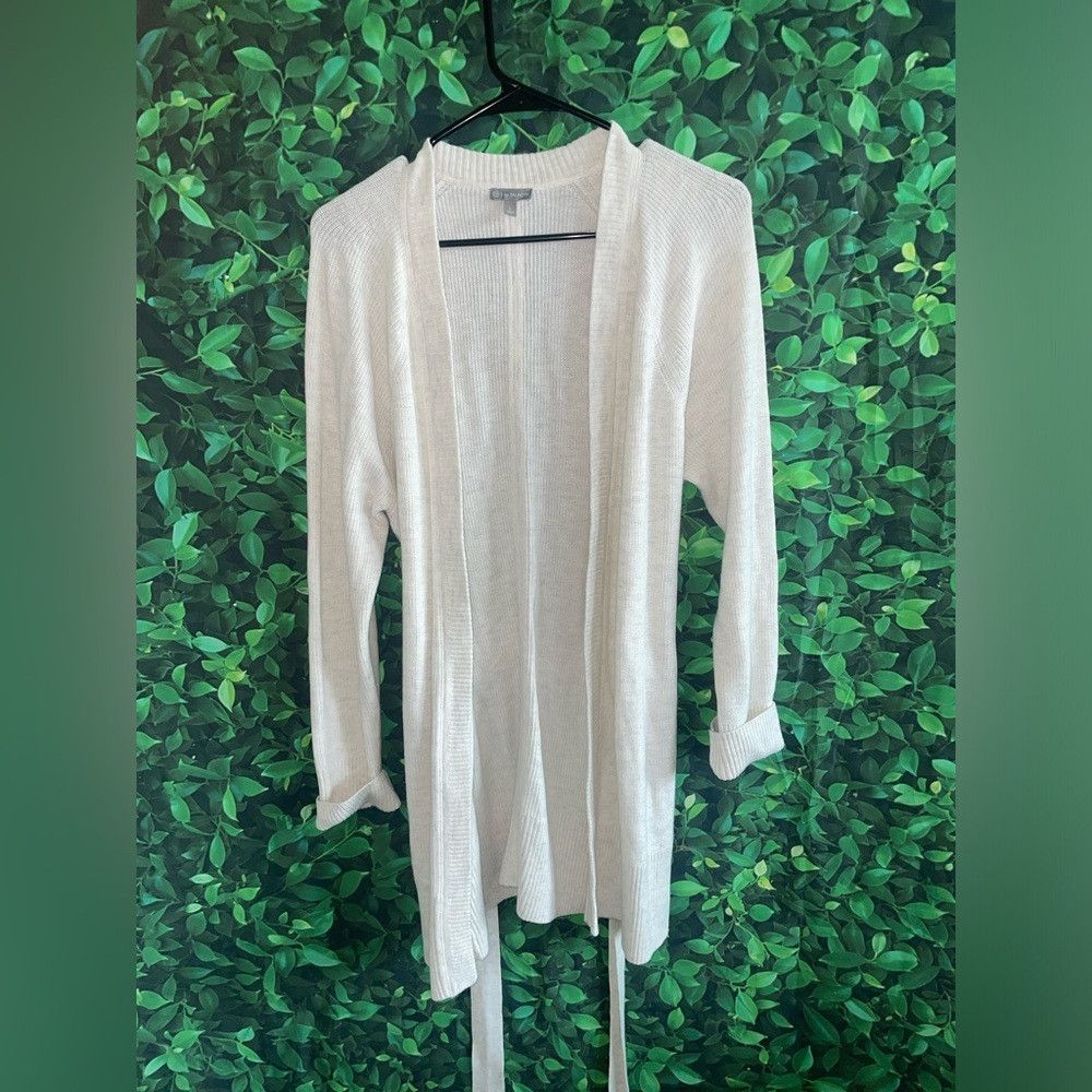 Talbots T by Talbots cream cardigan with waist tie Size L / US 10 / IT 46 - 5 Thumbnail