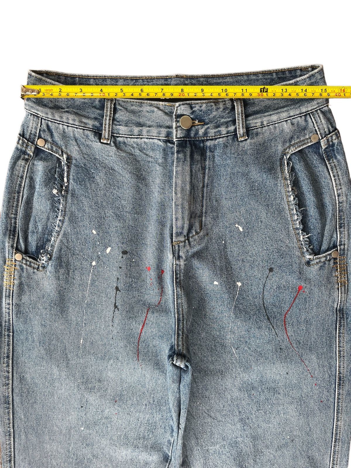 Japanese Brand Vintage Japanese Brand Paint Splatter Distressed Baggy Jeans Size US 30 / EU 46 - 12 Thumbnail
