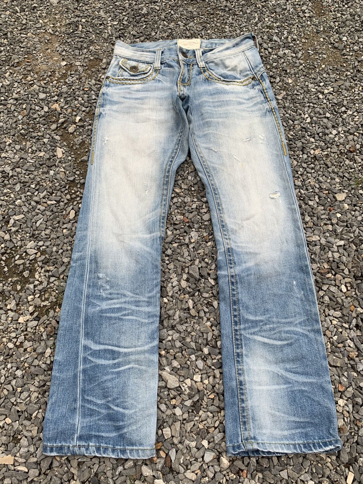 If Six Was Nine Lolita Concert Club Faded & Rusty Distressed Denim Size US 28 / EU 44 - 3 Thumbnail
