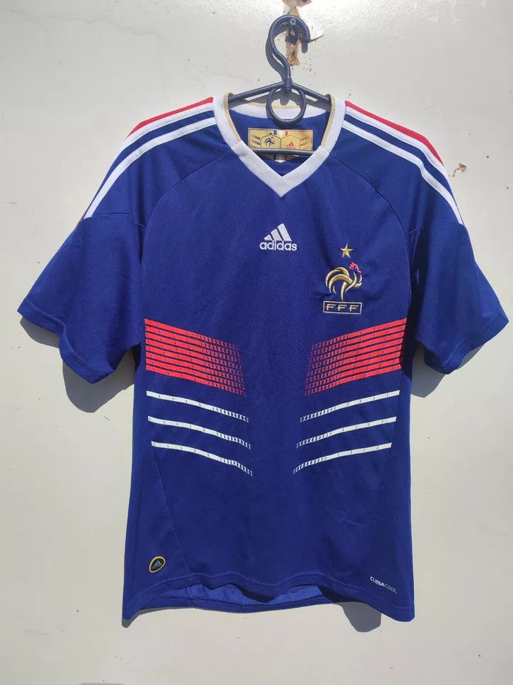 Adidas FRANCE NATIONAL TEAM 2010 HOME FOOTBALL Kit SHIRT SOCCER Size US S / EU 44-46 / 1 - 12 Thumbnail
