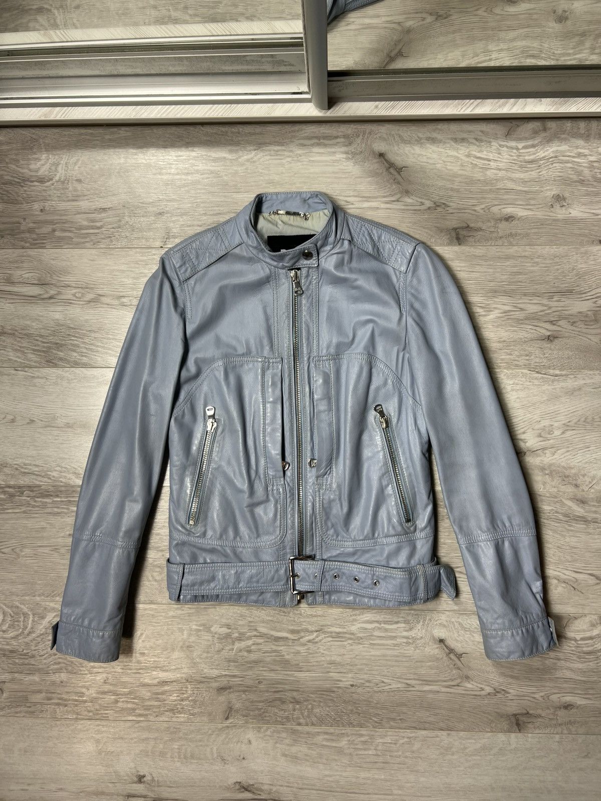 Dolce & Gabbana × Vintage Rare Dolce Gabbana Blue Leather Biker Jacket Size 44 Size M / US 6-8 / IT 42-44 - 1 Thumbnail
