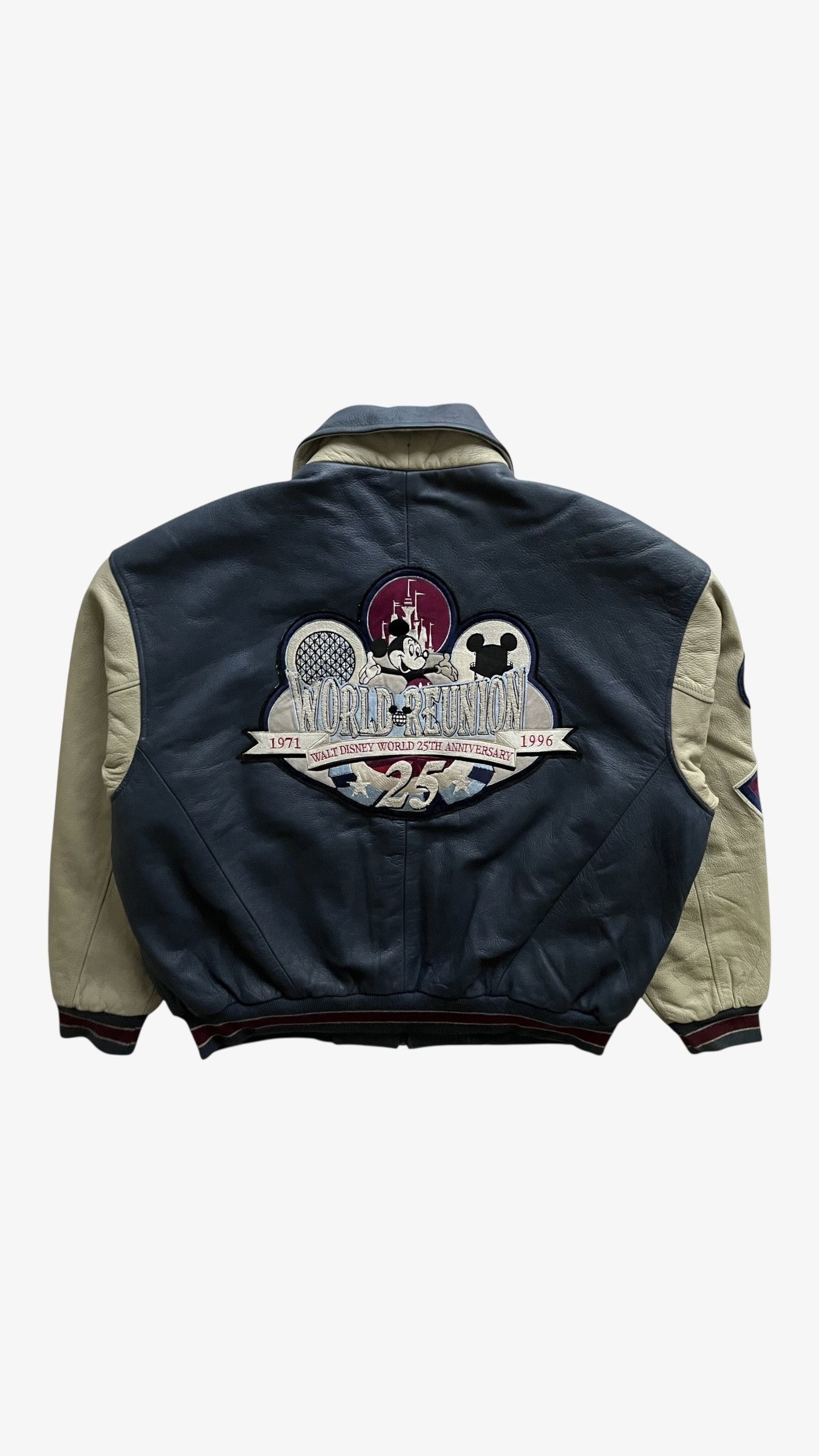 Disney Vintage 90s Men's Disney World Leather Varsity Jacket Size US XL / EU 56 / 4 - 1 Thumbnail