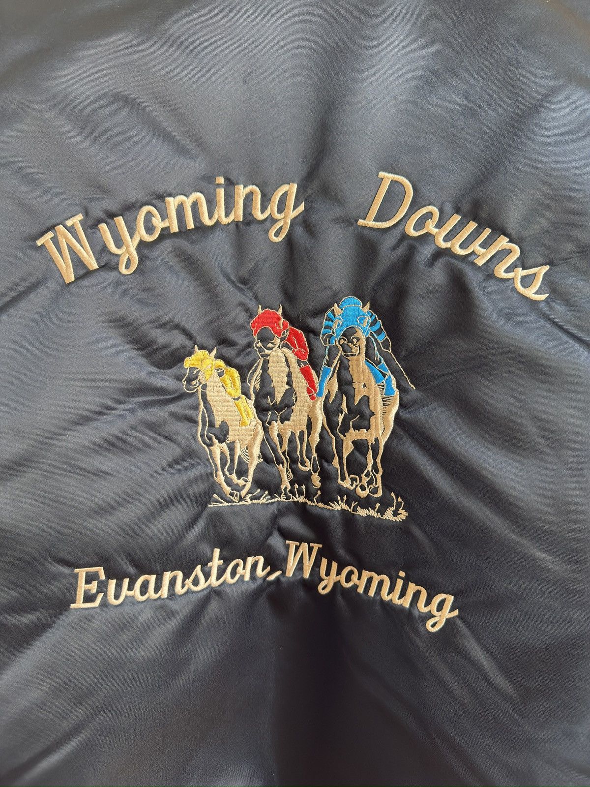 Vintage Wyoming Downs Satin Bomber Black Size US L / EU 52-54 / 3 - 4 Thumbnail