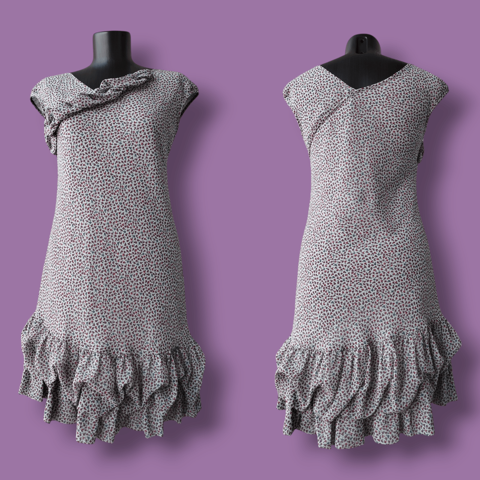 Cop Copine Dress Kentucky Ruffles Chiffon Floral Vintage Size 38/M Size M / US 6-8 / IT 42-44 - 1 Thumbnail