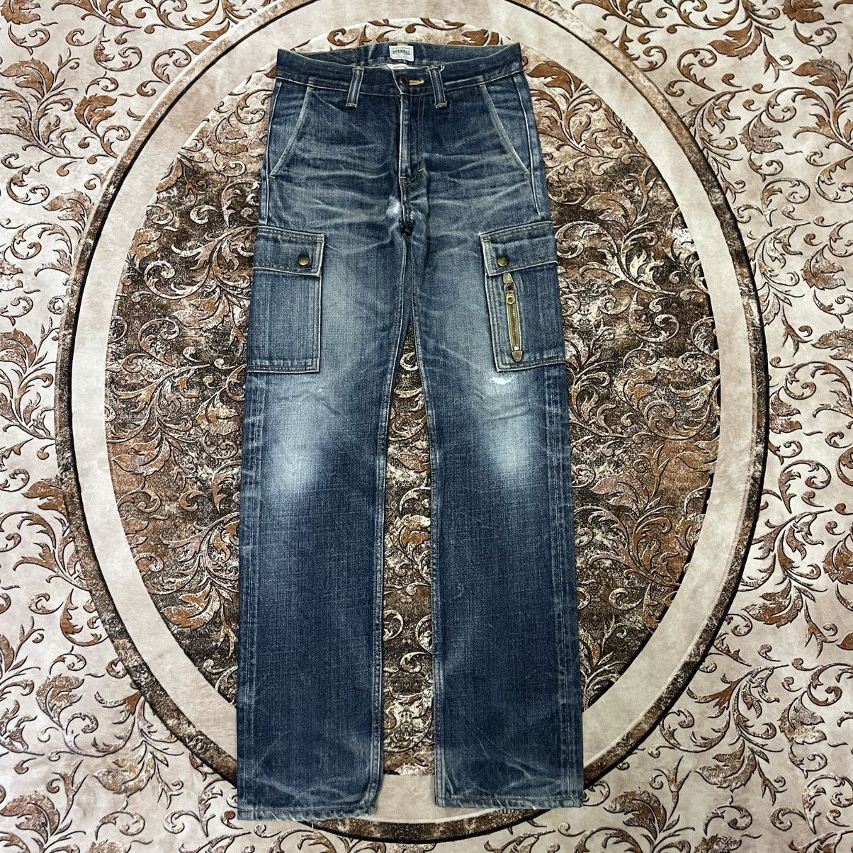 Eternal 🔥🇯🇵Eternal Multipockets Stoned Washed Distress Denim Jeans Size US 28 / EU 44 - 1 Thumbnail
