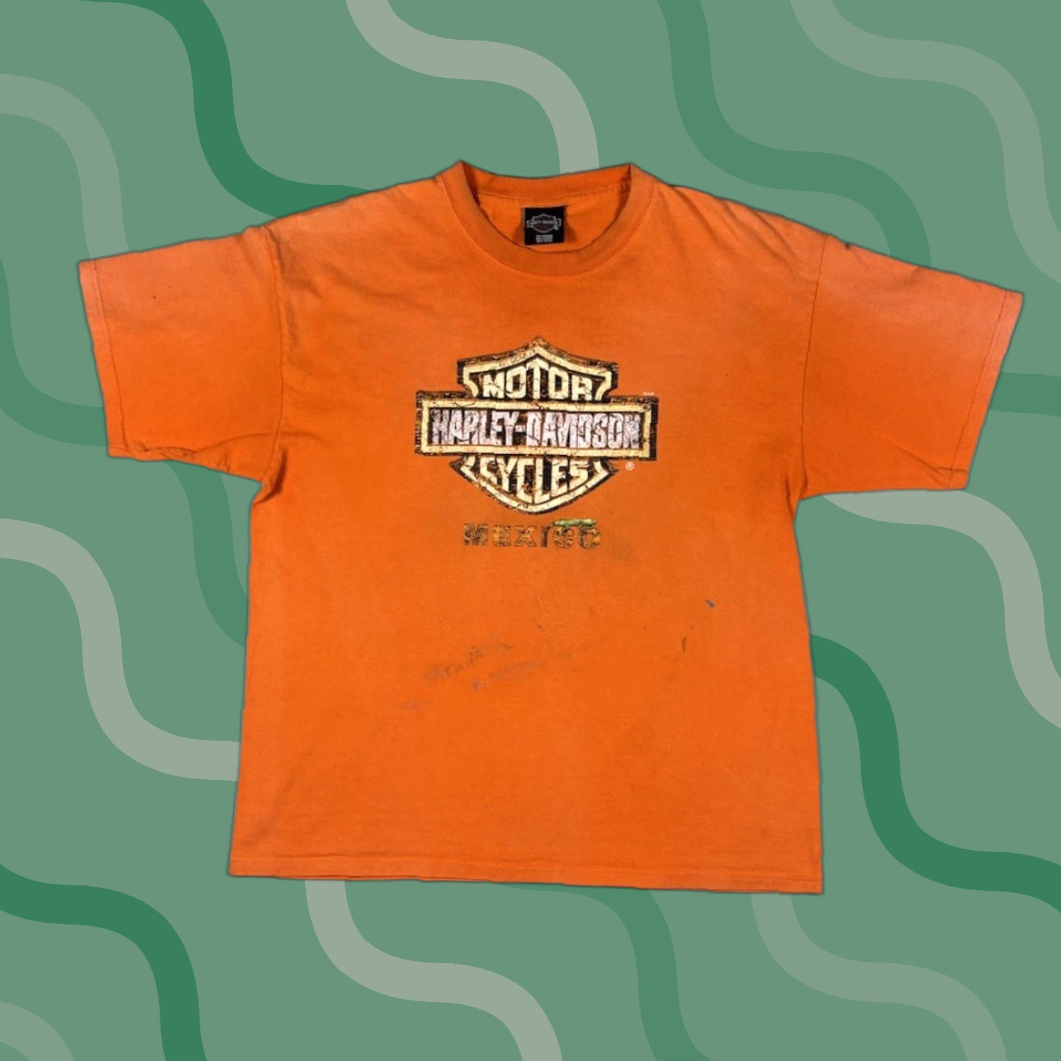 Harley Davidson VINTAGE Harley-Davidson T-Shirt 90s Biker Motorcycle Orange XL Men Crew Neck Short Sleeve Graphic Print Size US XL / EU 56 / 4 - 1 Thumbnail