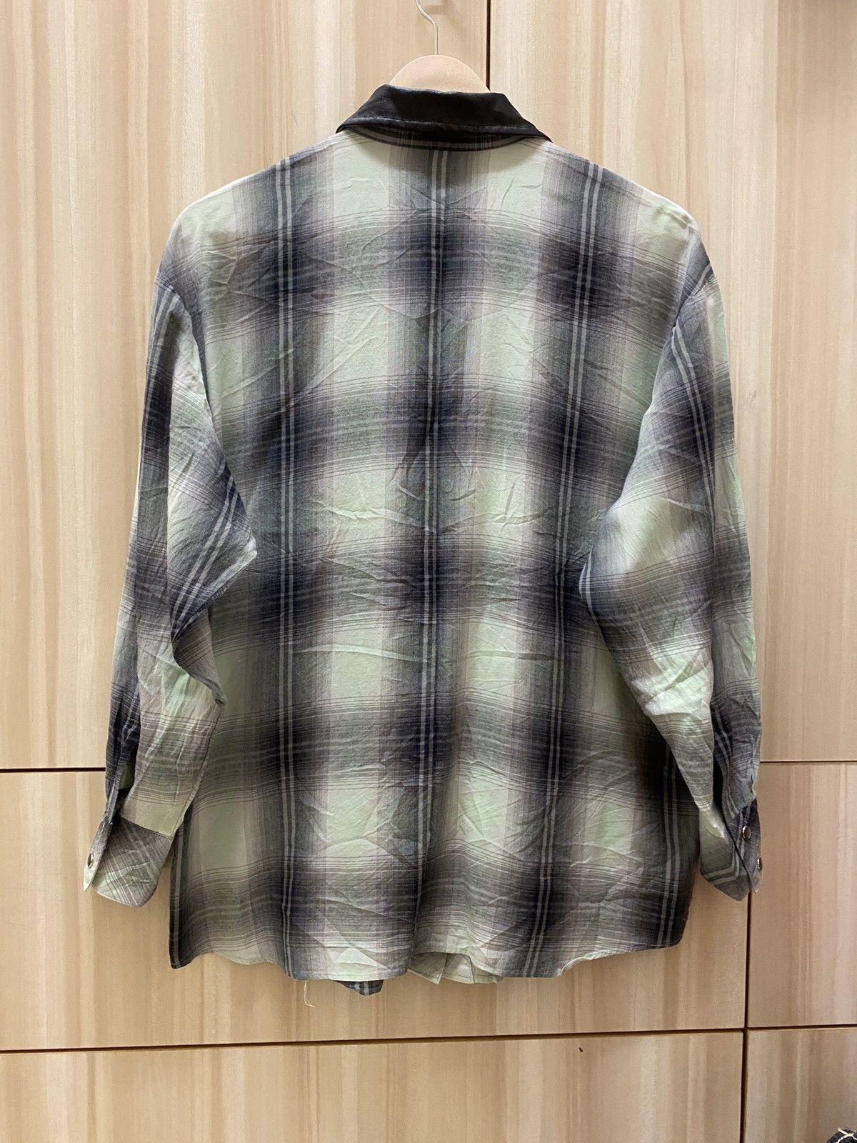 Issey Miyake × Tsumori Chisato Vintage IS Issey Miyake Sport Shadow Plaid Rayon Shirt Size US M / EU 48-50 / 2 - 5 Thumbnail