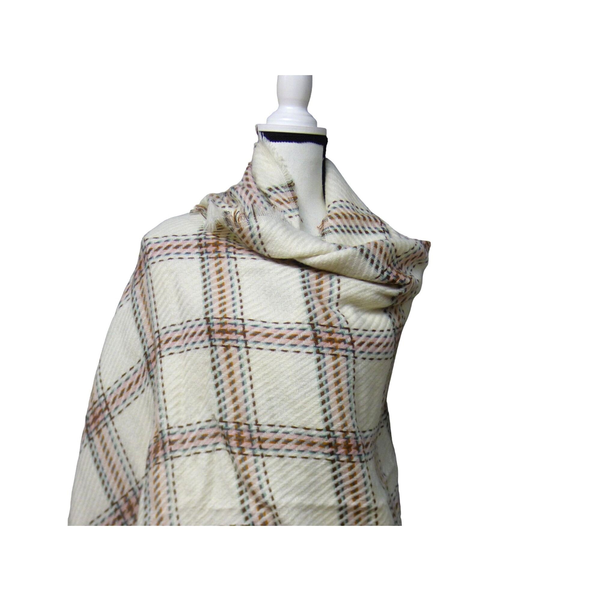 Other Cejon Heritage Plaid Blanket Scarf/ Wrap, 20”x76”, Ivory Size ONE SIZE - 13 Thumbnail