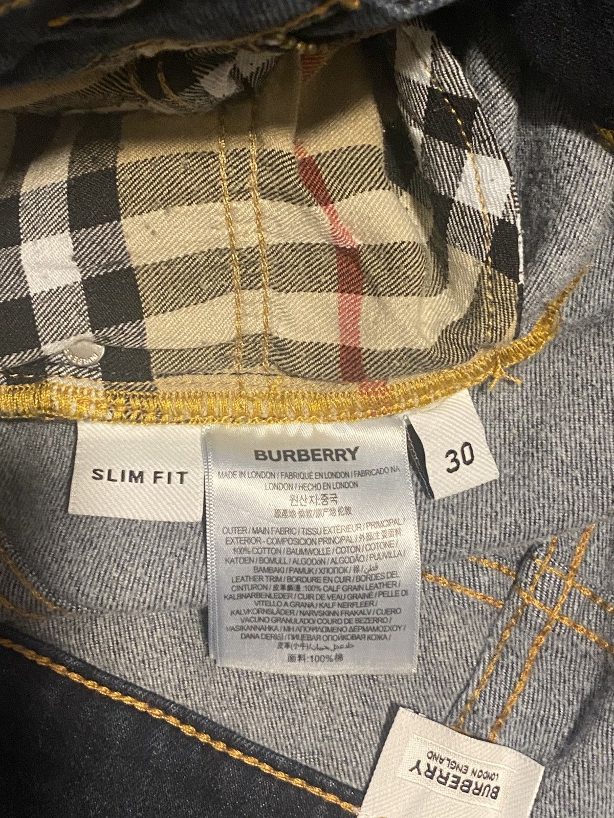 Burberry × Designer BURBERRY SLIM FIT JEANS Size US 30 / EU 46 - 16 Thumbnail