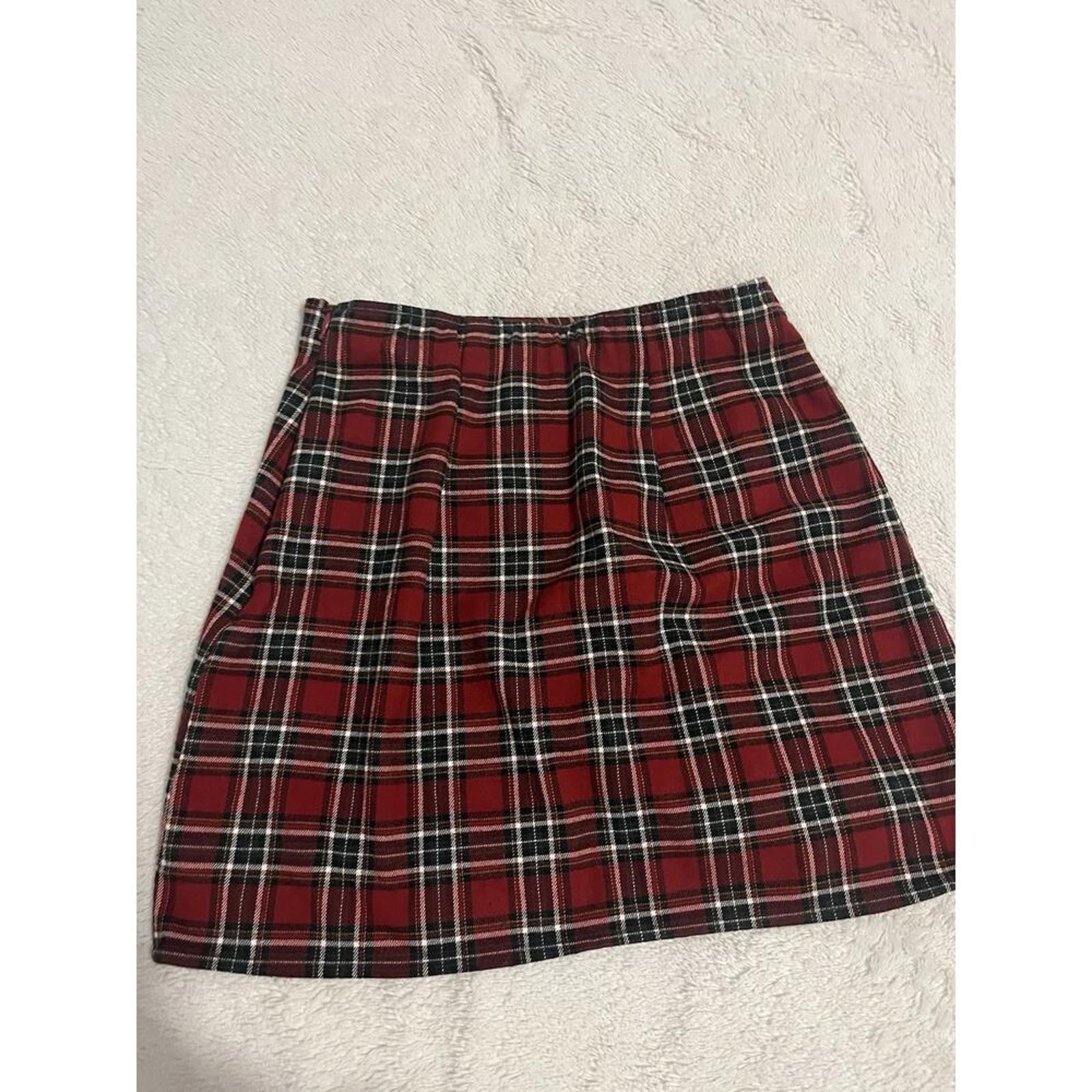 Other Classic Red Plaid Women's Mini Skirt Size 25" / US 0 / IT 36 - 5 Thumbnail
