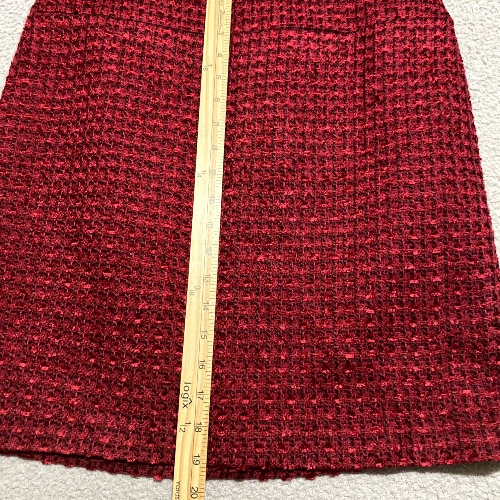 White House Black Market White House Black Market Skirt Womens 6 Red Knit Pencil Straight Lined Knee Length Pockets All Seasons Size 28" / US 6 / IT 42 - 5 Thumbnail