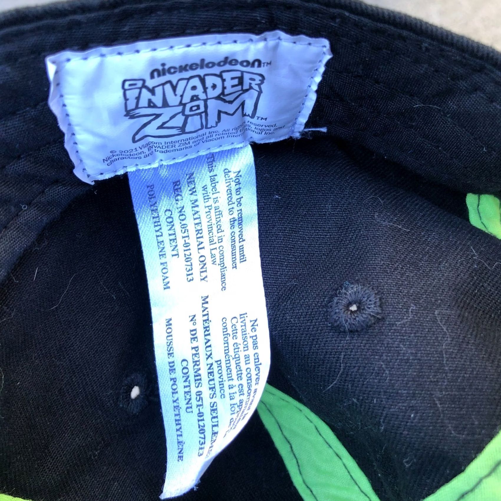 Nickelodeon VINTAGE NICKELODEON Invader Zim Baseball Hat Men's Black Adjustable Cap Pizza Size ONE SIZE - 5 Thumbnail