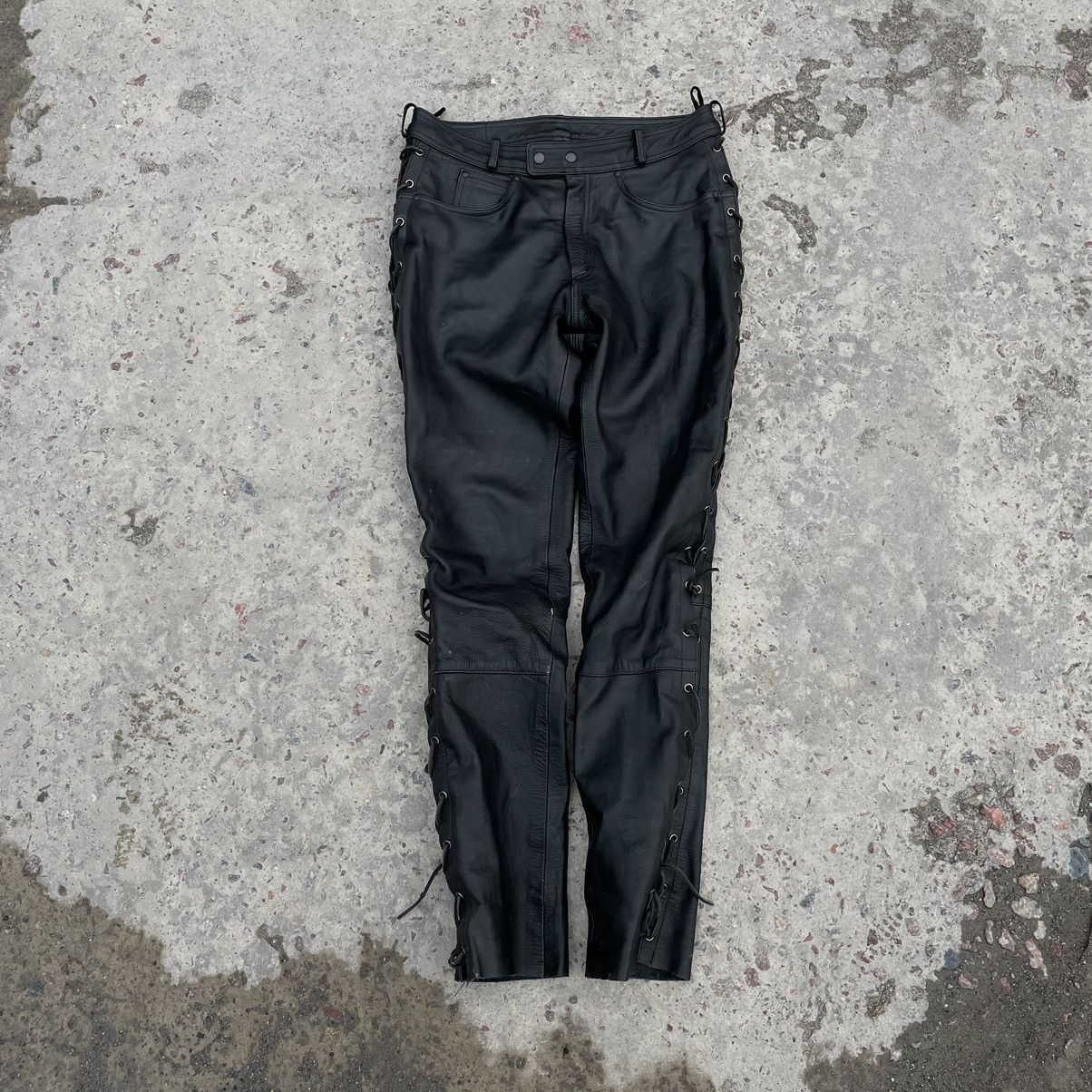 Vintage Vintage Moto Pants 52 Real Leather Hype Jeans 90s USA Y2K Size US 32 / EU 48 - 1 Thumbnail