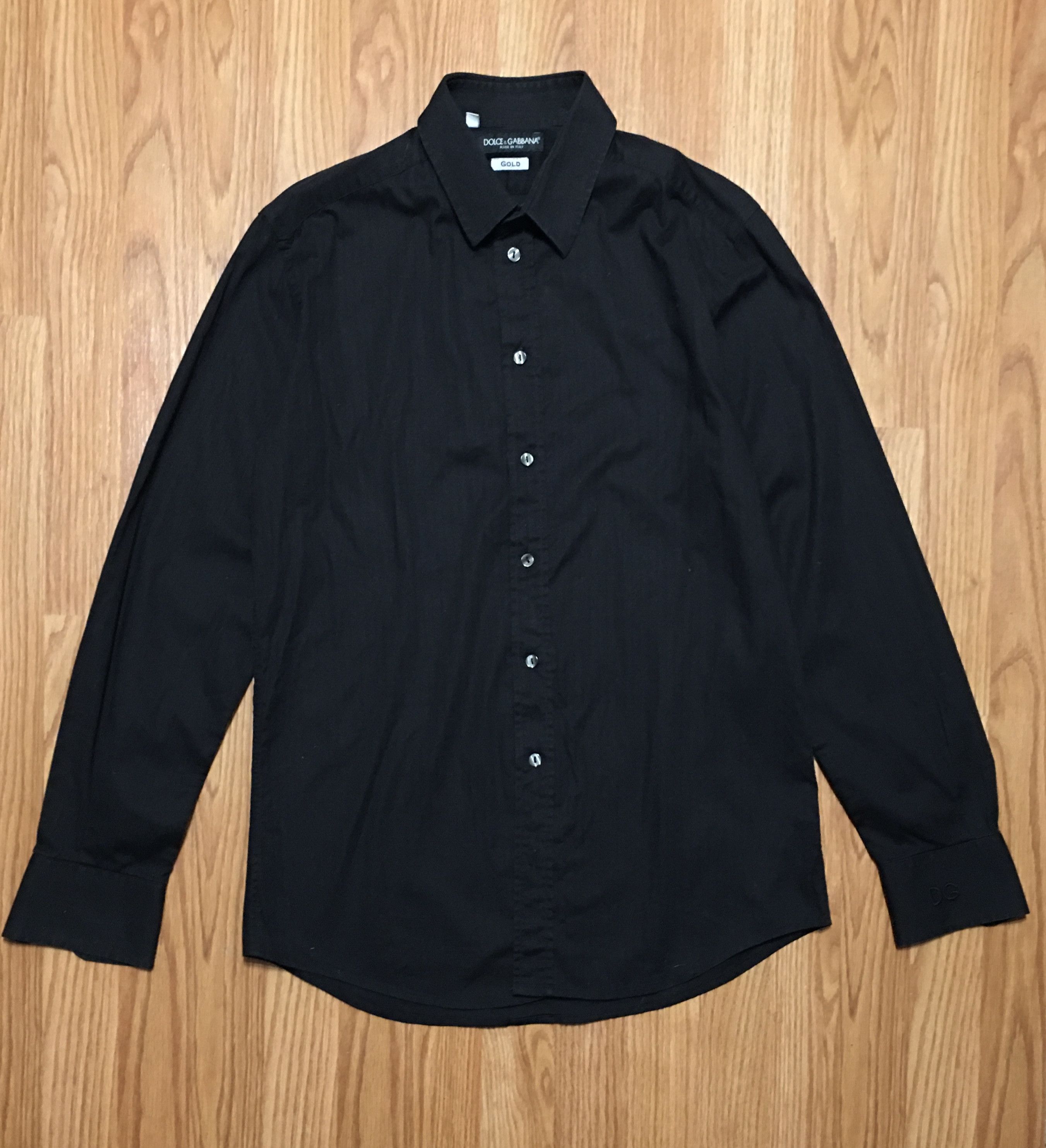 Dolce & Gabbana Dolce & Gabbana Gold Shirt Mens Black Stripe Size 16/41 Size US M / EU 48-50 / 2 - 1 Thumbnail
