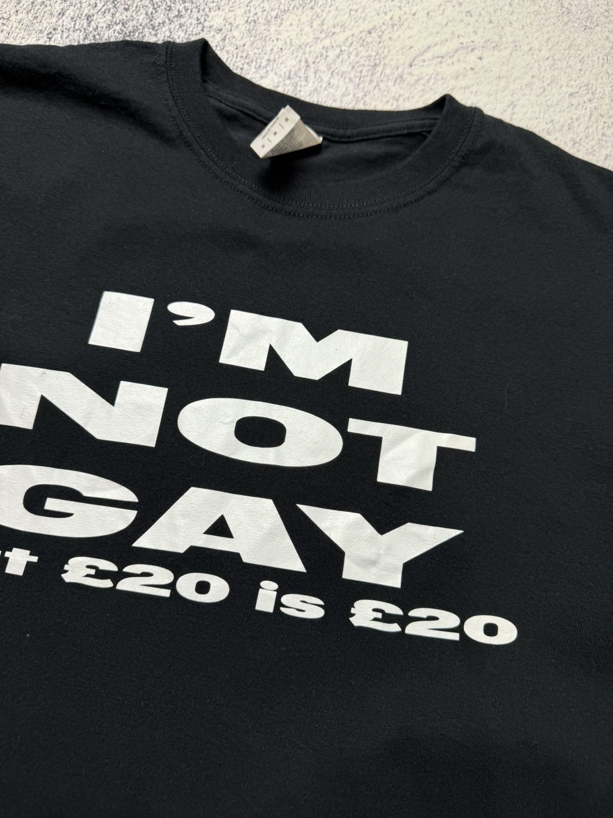 Other Vintage Humor T Shirt “ I’m not Gay Bat 20€ is 20€ “ Size US M / EU 48-50 / 2 - 8 Thumbnail
