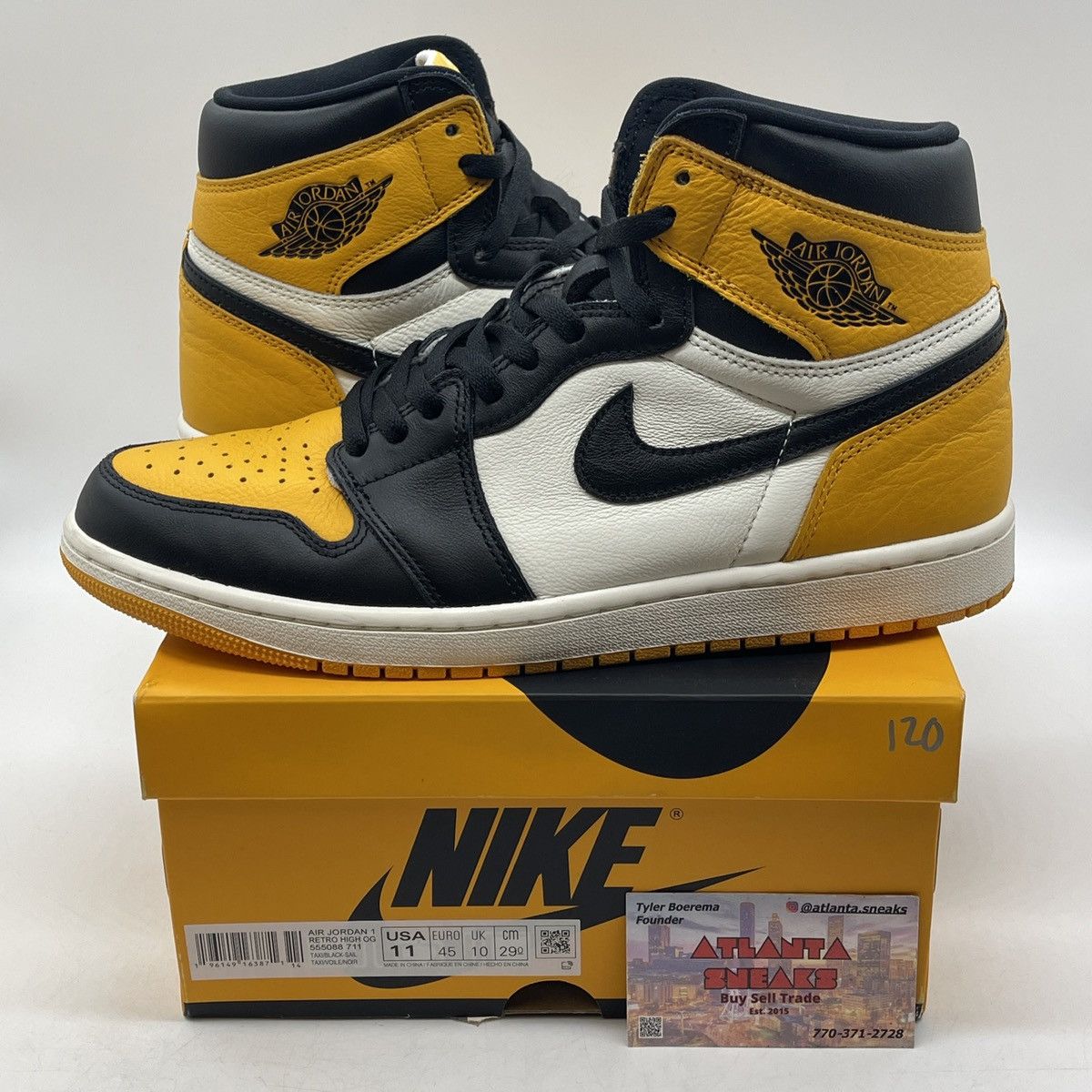 Jordan Brand Air Jordan 1 high yellow toe Size US 11 / EU 44 - 1 Thumbnail
