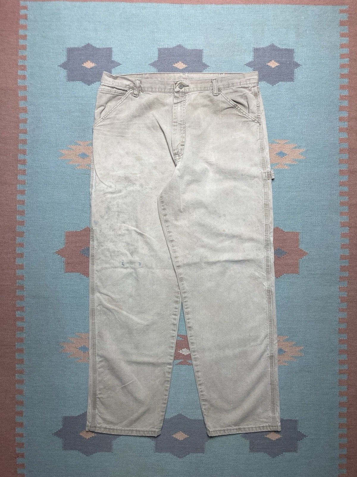 Vintage × Wrangler y2k wrangler carpenter pants khaki jeans baggy skater 37x32 Size US 37 - 8 Thumbnail