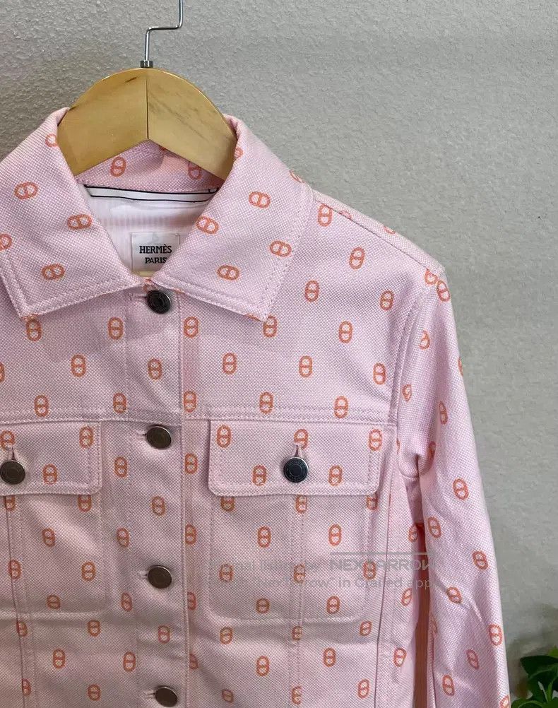 Hermes Hermes 23ss Pig Nose Printed Denim Jacket Size XXS / US 00 / IT 34 - 3 Thumbnail