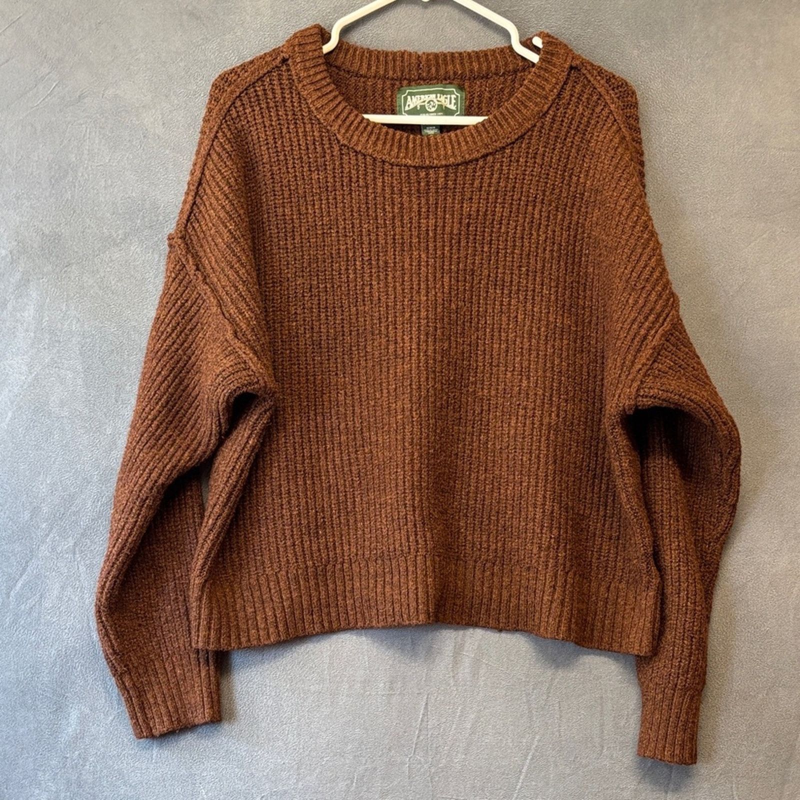 American Eagle Outfitters American Eagle Brown Ribbed Knit Cropped Sweater Women’s M Size M / US 6-8 / IT 42-44 - 1 Thumbnail