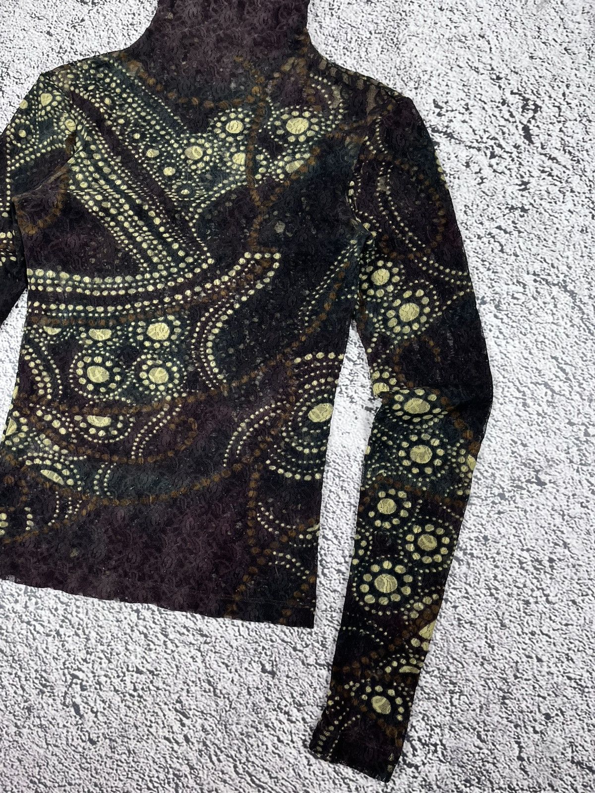 plein sud Vintage Y2K Plein Sud Jeans Mesh Lace Turtleneck Top Size S / US 4 / IT 40 - 3 Thumbnail