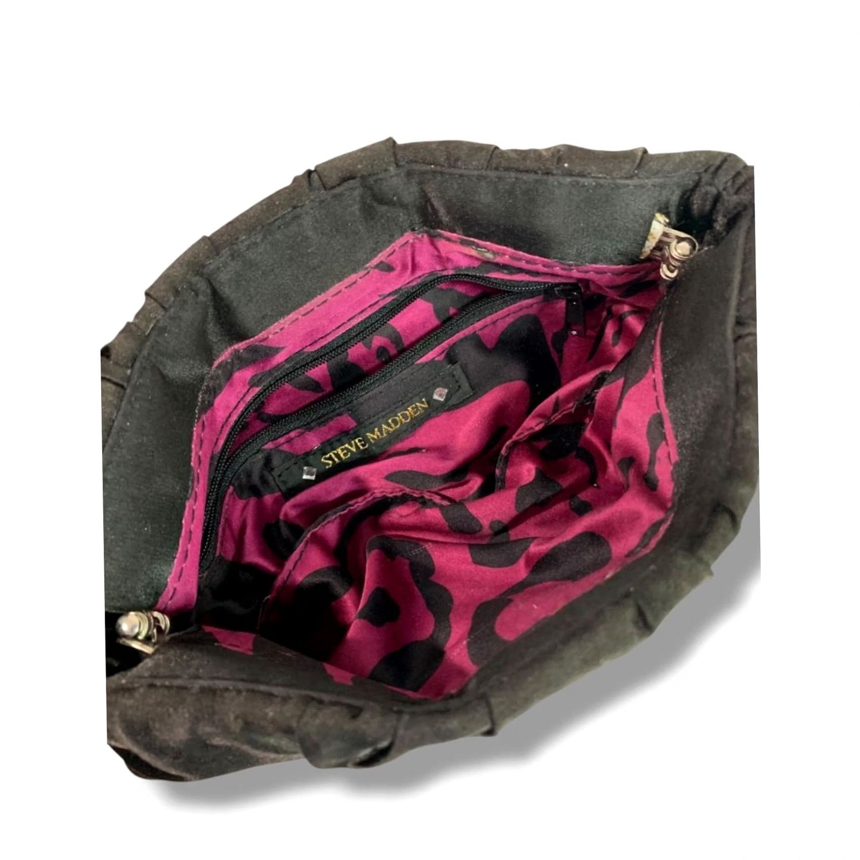 Steve Madden Steve Madden Clutch Bag Satin Evening Ruched Hinged Opening Bright Lining Women Size ONE SIZE - 3 Thumbnail