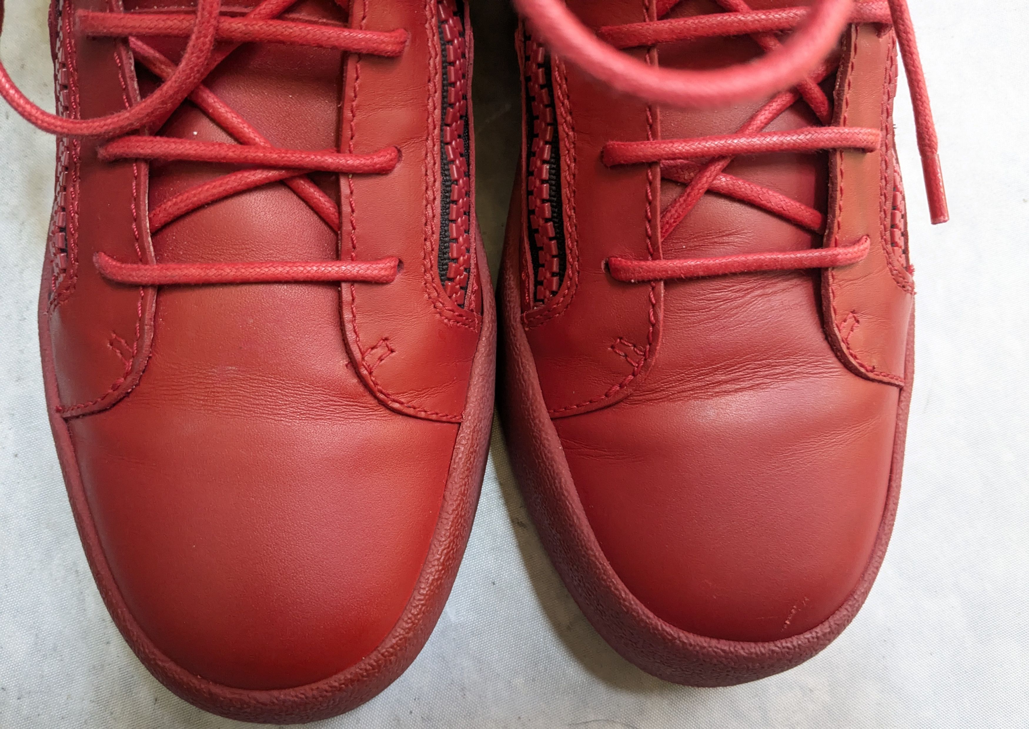 Giuseppe Zanotti Giuseppe Zanotti High Top Sneakers Red 10.5 43.5 Leather Size US 10.5 / EU 43-44 - 2 Thumbnail