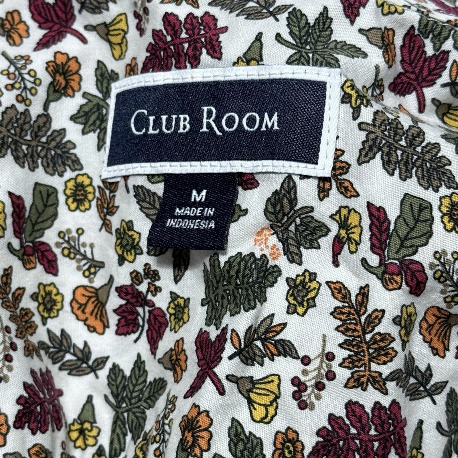 Club Room Club Room Womens M Autumn Print Cotton Button Up Cottagecore Size L / US 10 / IT 46 - 3 Thumbnail