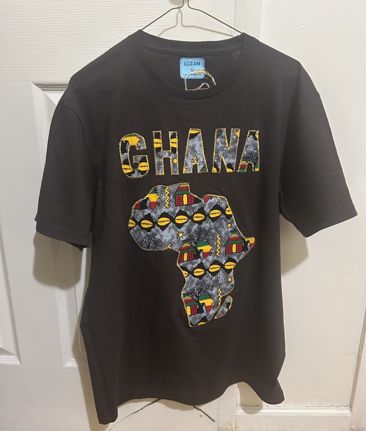 LITTLE AFRICA Custom African Ghana flag country T- shirt (Sz-Medium) Size US M / EU 48-50 / 2 - 1 Thumbnail
