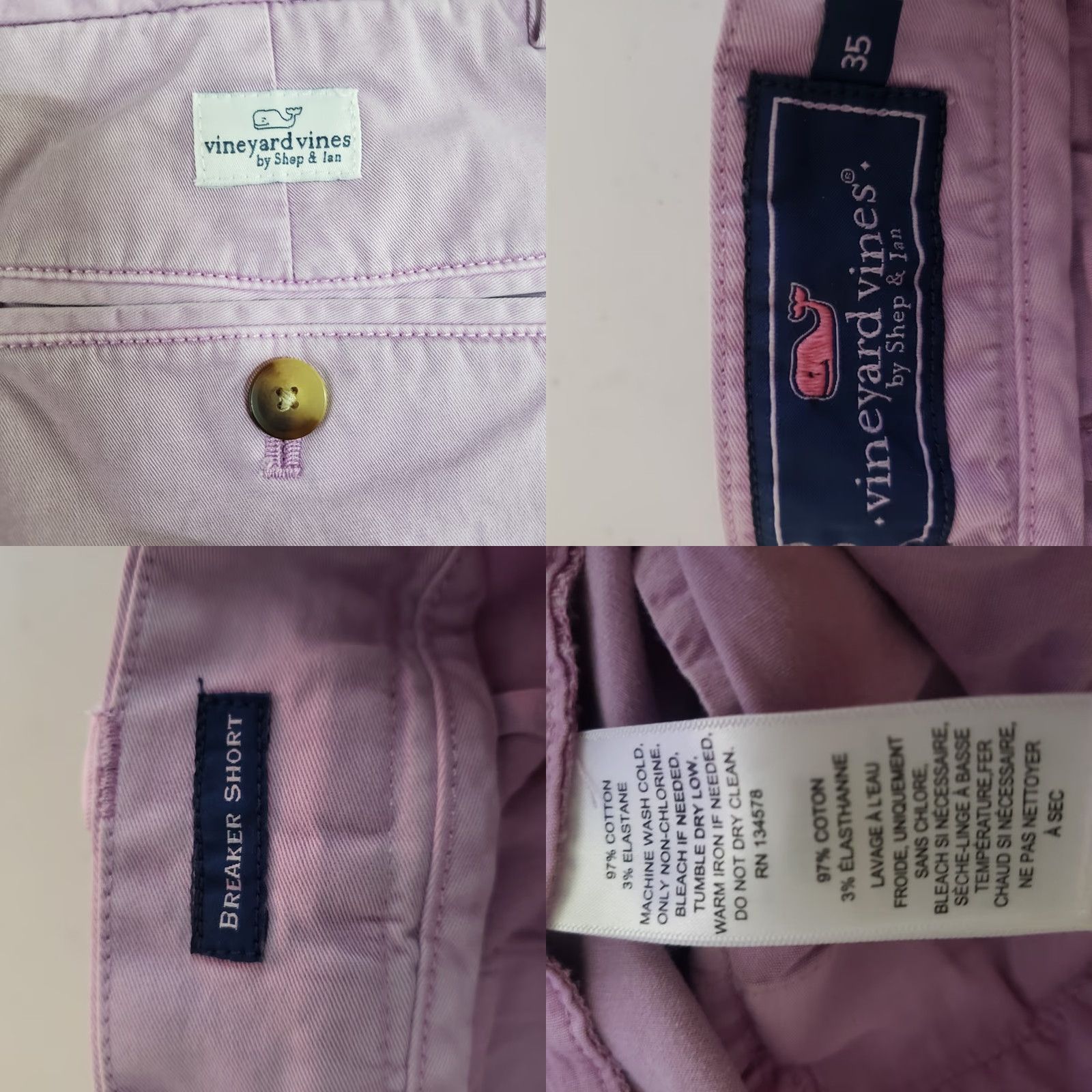 Vineyard Vines Vineyard Vines Breaker Shorts Men 35x9" Lavender Purple Performance Chino Casual Size US 35 - 9 Thumbnail