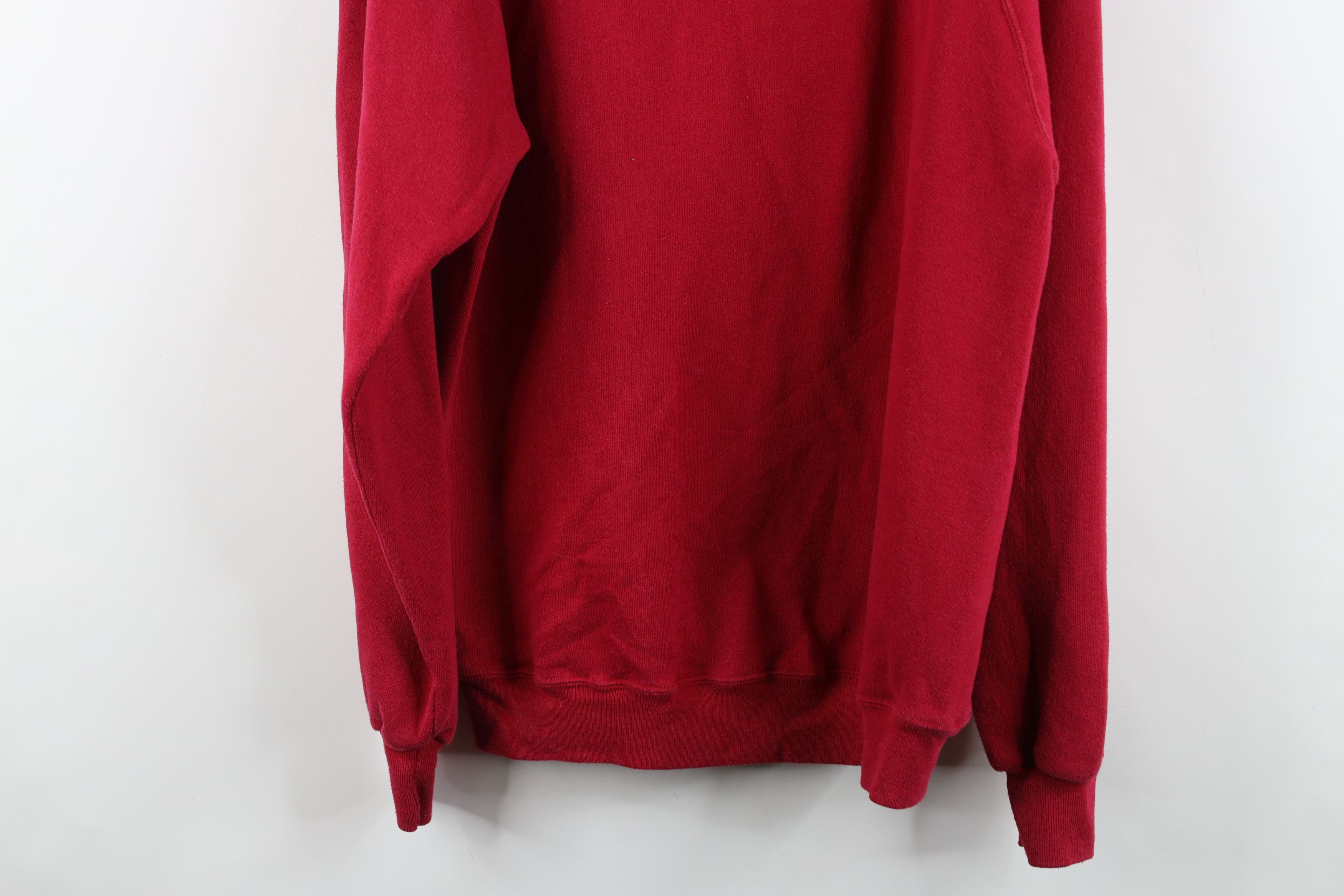 Vintage Vintage 80s Streetwear Blank Crewneck Sweatshirt Red USA Size US XL / EU 56 / 4 - 11 Thumbnail