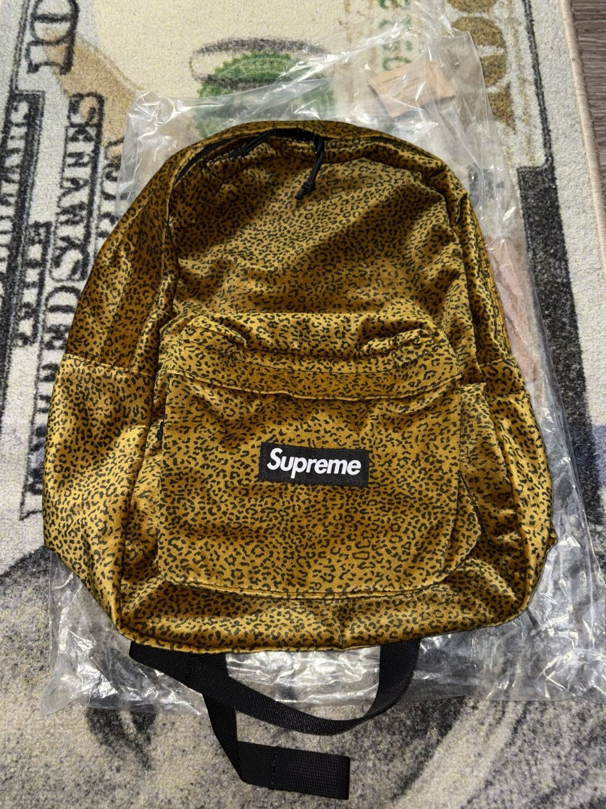 Supreme Supreme FW25 Tan Leopard Velvet Backpack | Grailed