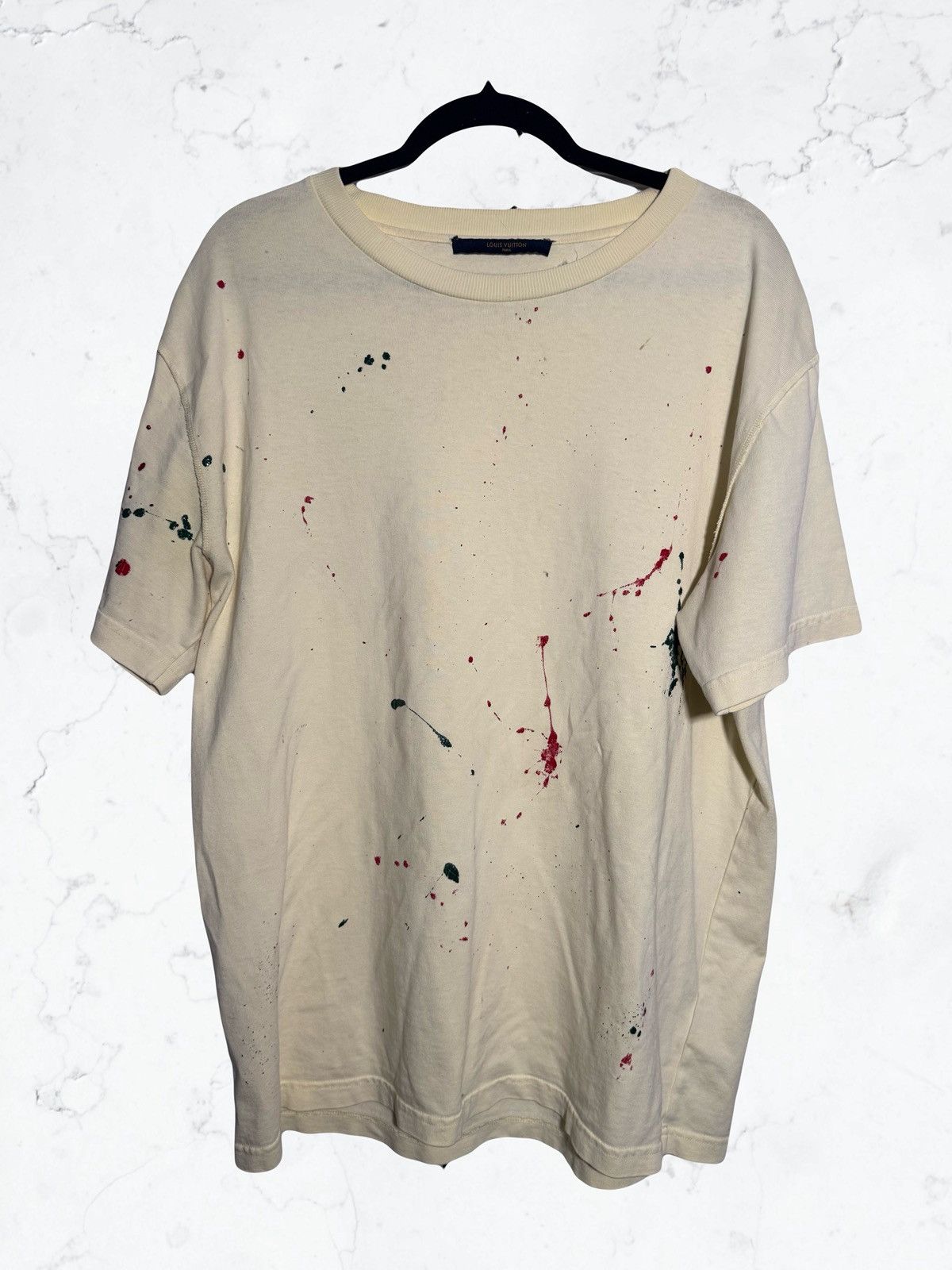 Louis Vuitton Distressed Louis Vuitton Plain Splatter Paint rework Tshirt Size US L / EU 52-54 / 3 - 1 Thumbnail