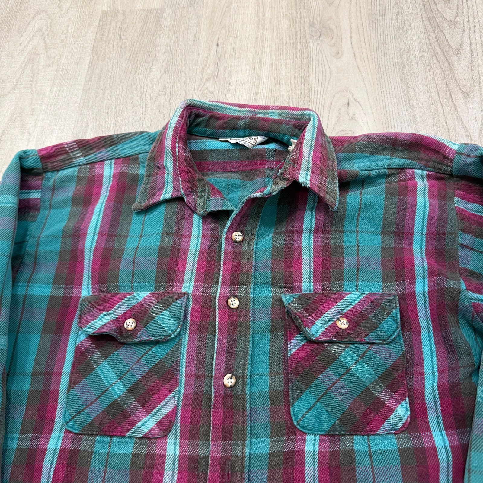 Vintage Vintage Five Brother Flannel Shirt Mens XL Plaid 90s Size US XL / EU 56 / 4 - 3 Thumbnail