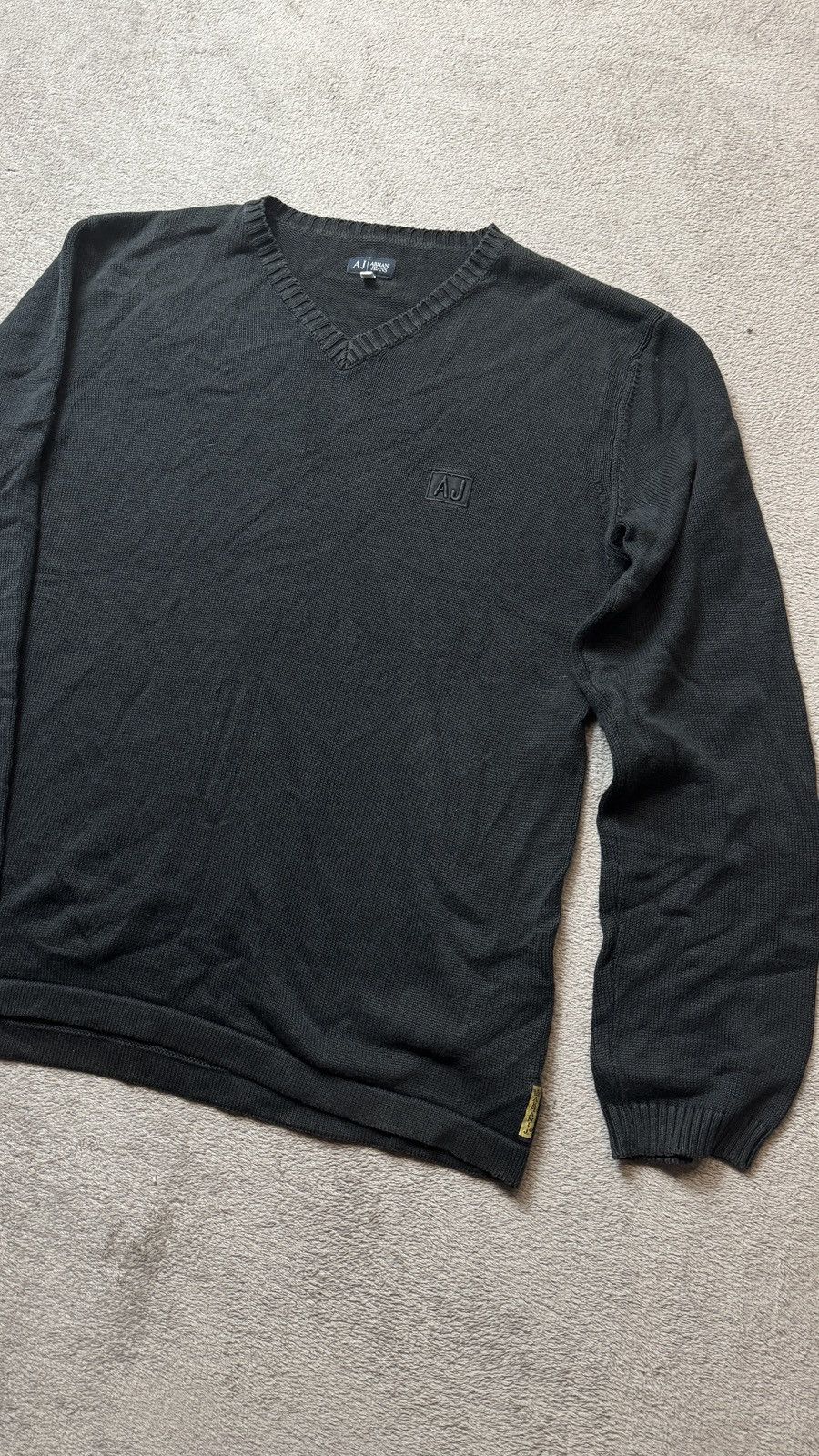 Japanese Brand Armani Jeans Vintage Faded Knitted V Neck Sweater ysl prada Size US XL / EU 56 / 4 - 3 Thumbnail