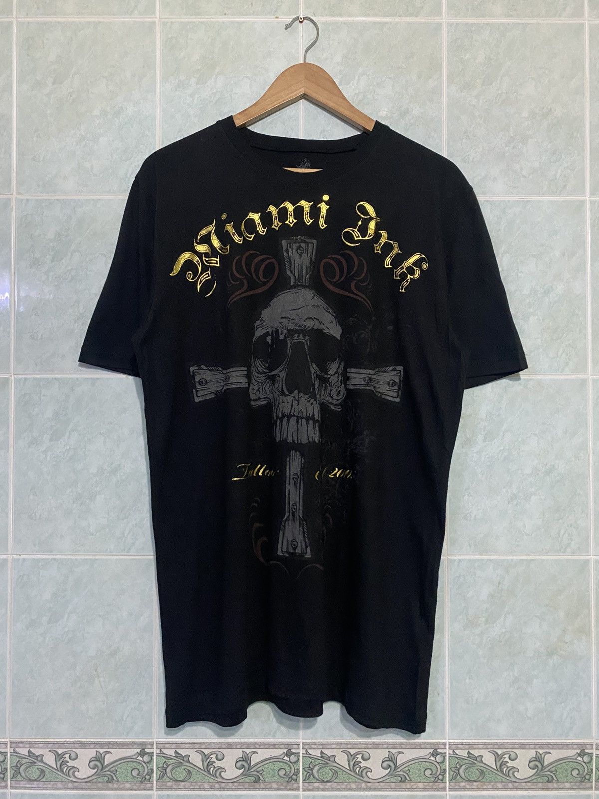 Japanese Brand Miami Ink Skull Big Cross Tattoo Style Tshirt Size US L / EU 52-54 / 3 - 1 Thumbnail