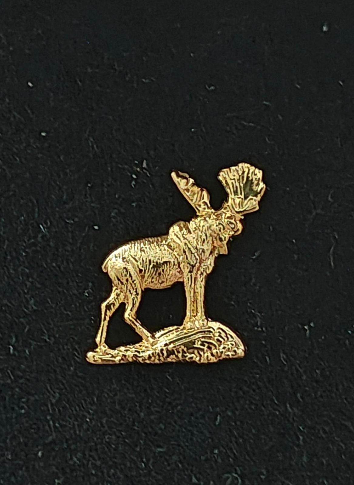 Other 1960s Gold Tone Textured Moose Tie Tack/Lapel Pin Size ONE SIZE - 9 Thumbnail