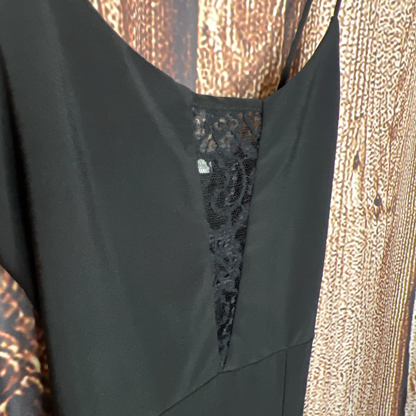Vintage Y2K Vintage Charlotte Russe Black Lace Trim Ribbed Slip Midi Dress Women's Small Size S / US 4 / IT 40 - 2 Thumbnail