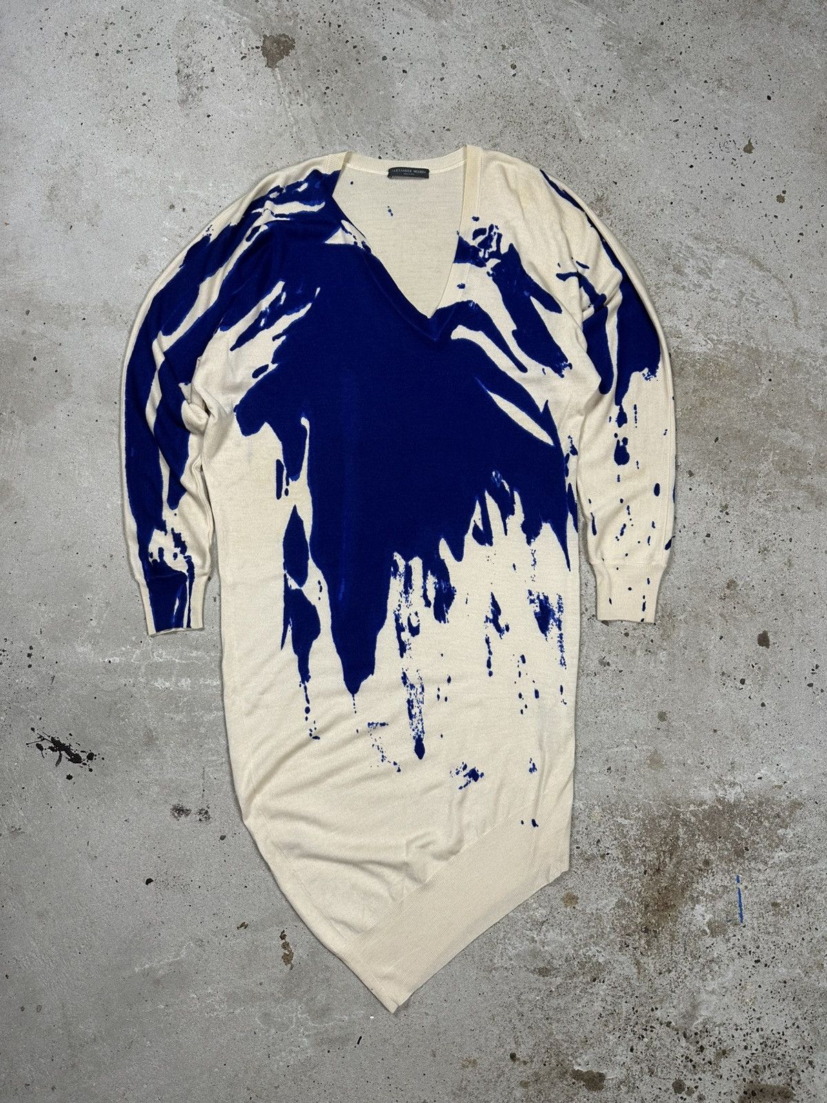 Alexander McQueen Alexander McQueen 2000s Abstract Print Cashmere Asymmetrical Size S / US 4 / IT 40 - 1 Thumbnail