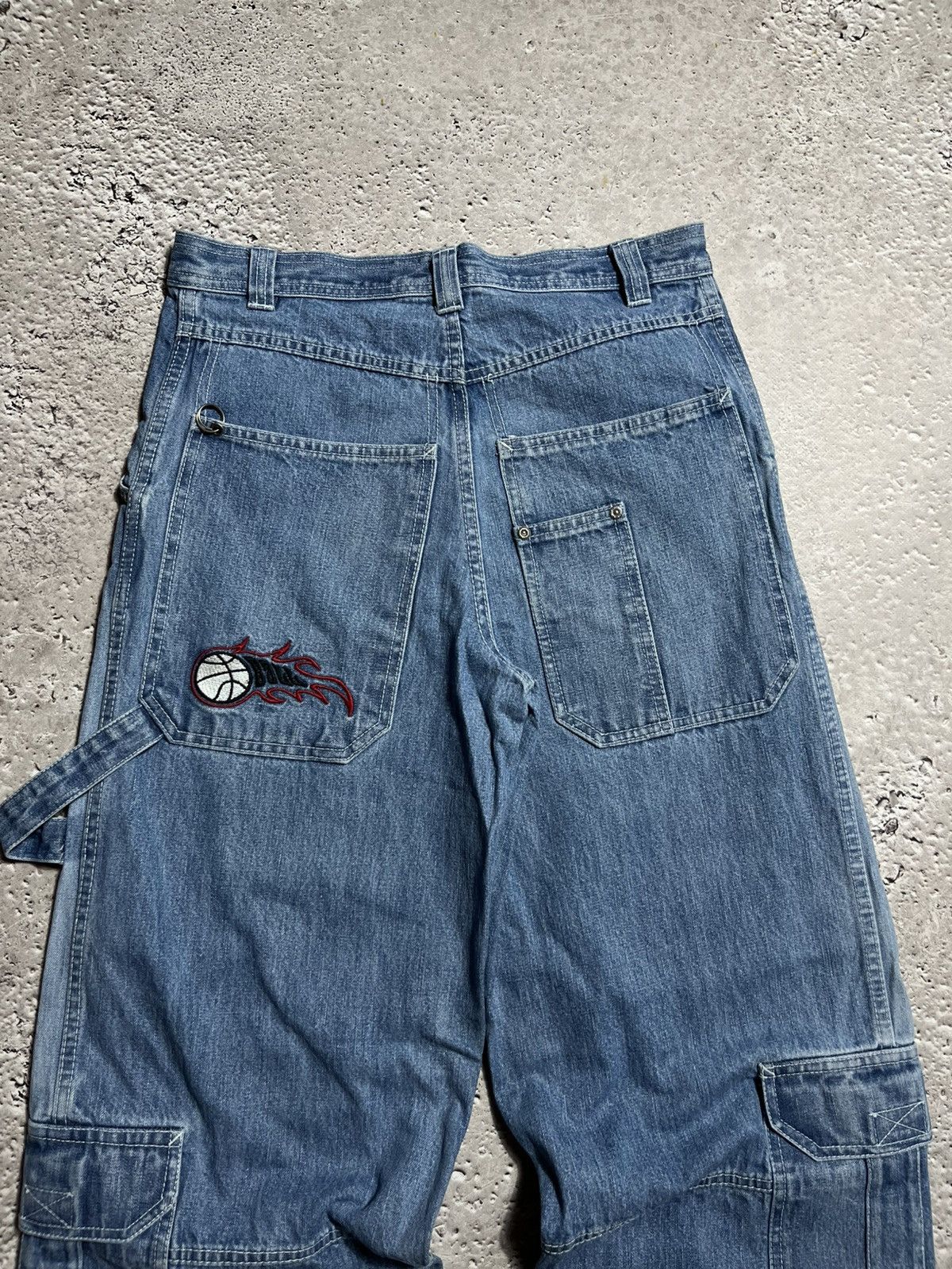 Vintage Vintage Y2K Baggy Carpenter Jeans Flame Basketball Patch Size US 29 - 2 Thumbnail