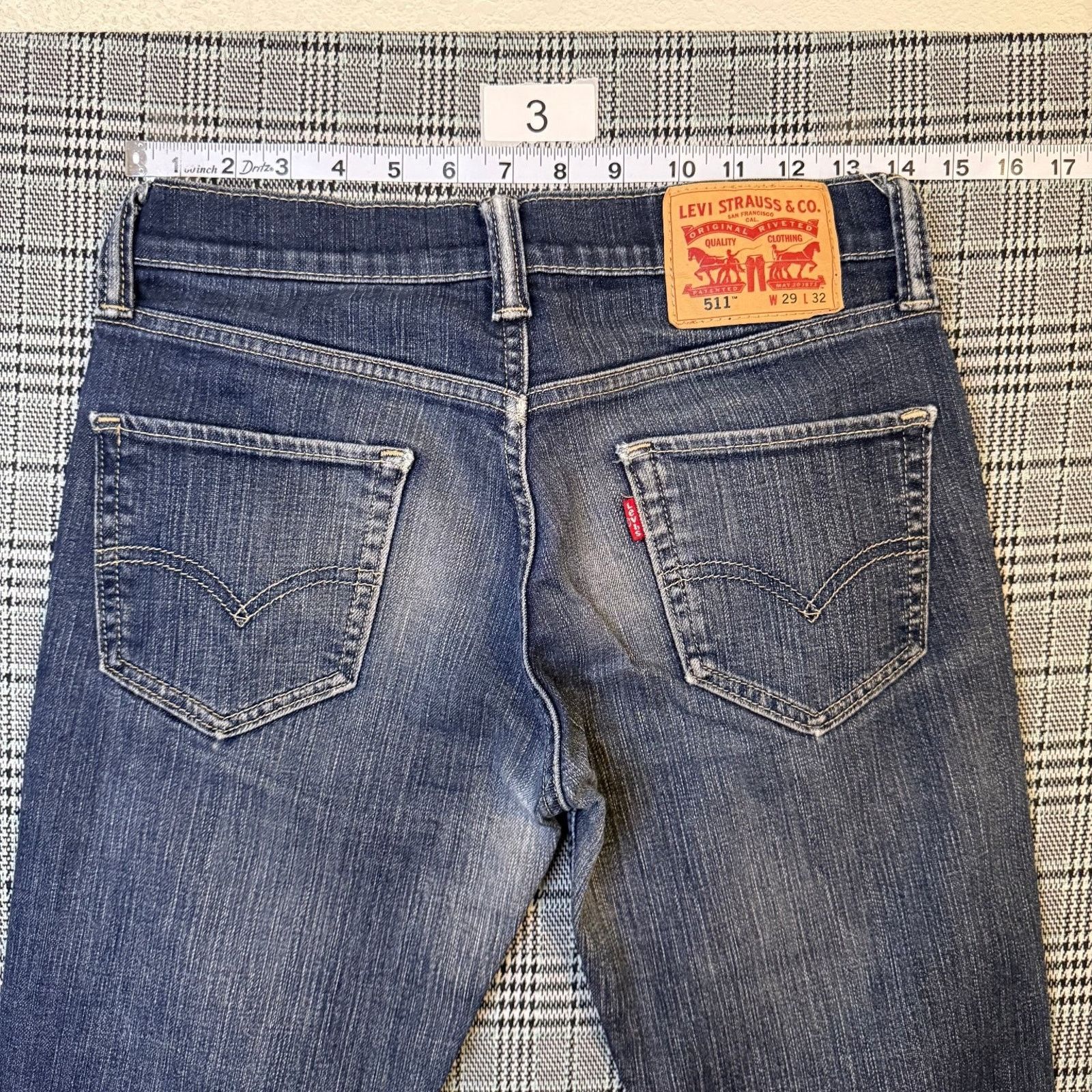 Levi's Levi's 511 Men's Jeans Dark Blue Denim Slim Stretch 29x32 Size US 29 - 2 Thumbnail