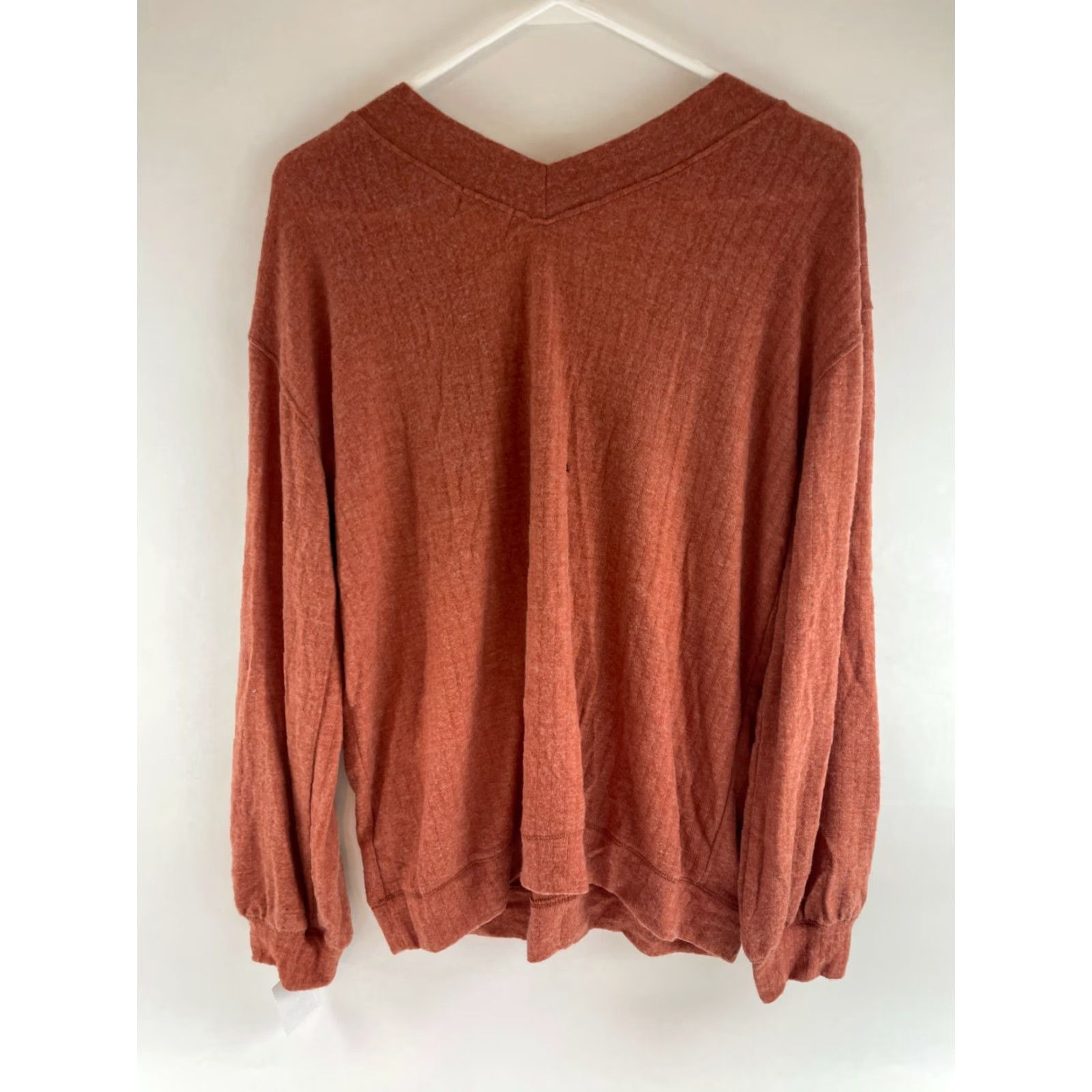Vintage PST Project Social T Sweater Women's Large Rust Orange V-Neck Long Slv NWT Size L / US 10 / IT 46 - 2 Thumbnail