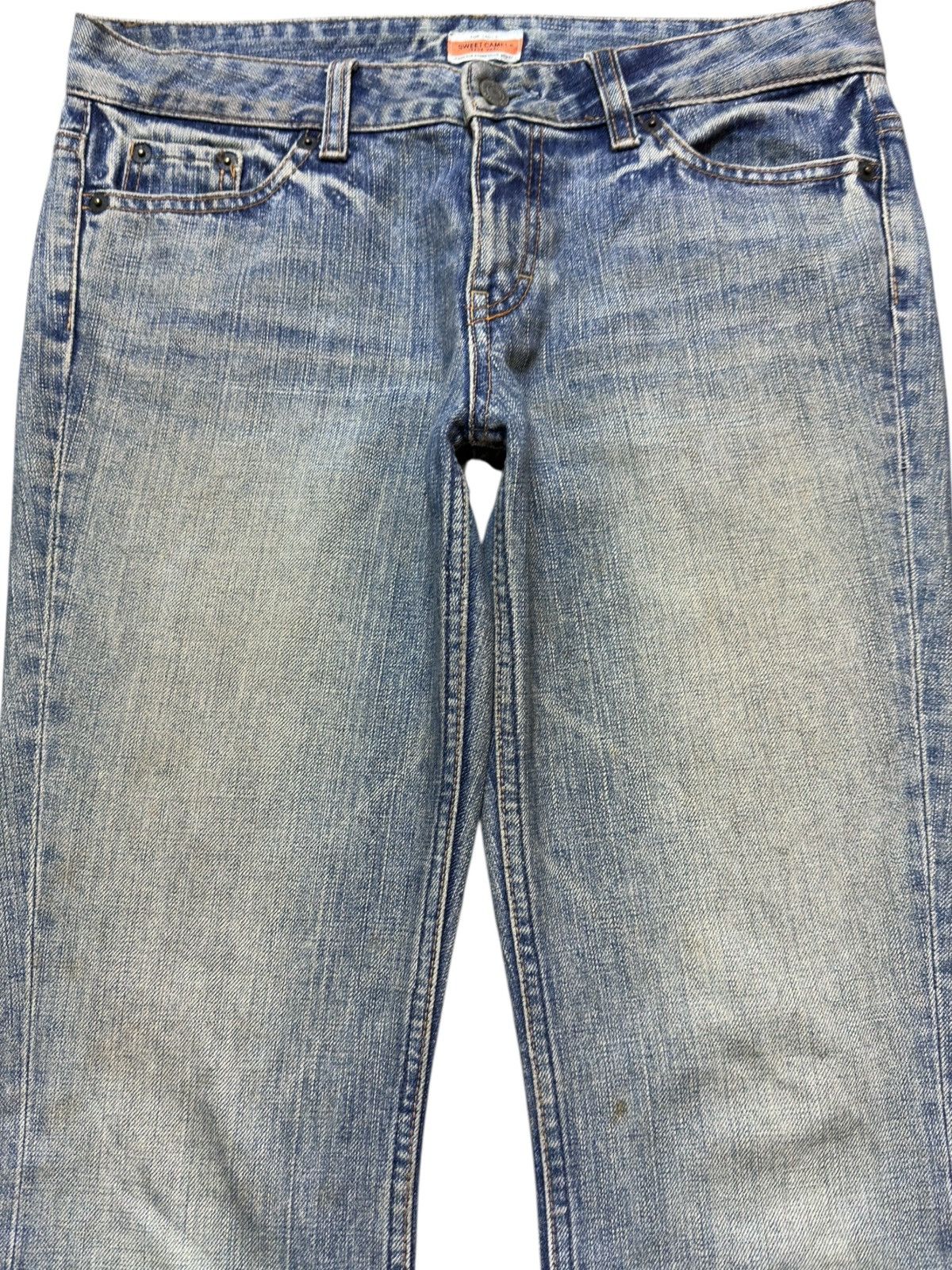 Le Grande Bleu (L.G.B.) Vintage Sweet Camel Flare Faded Denim Size US 31 - 2 Thumbnail