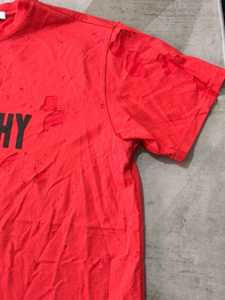 Givenchy Givenchy Ripped Short Sleeve T-Shirt Red Big Destruction Size US XS / EU 42 / 0 - 2 Thumbnail